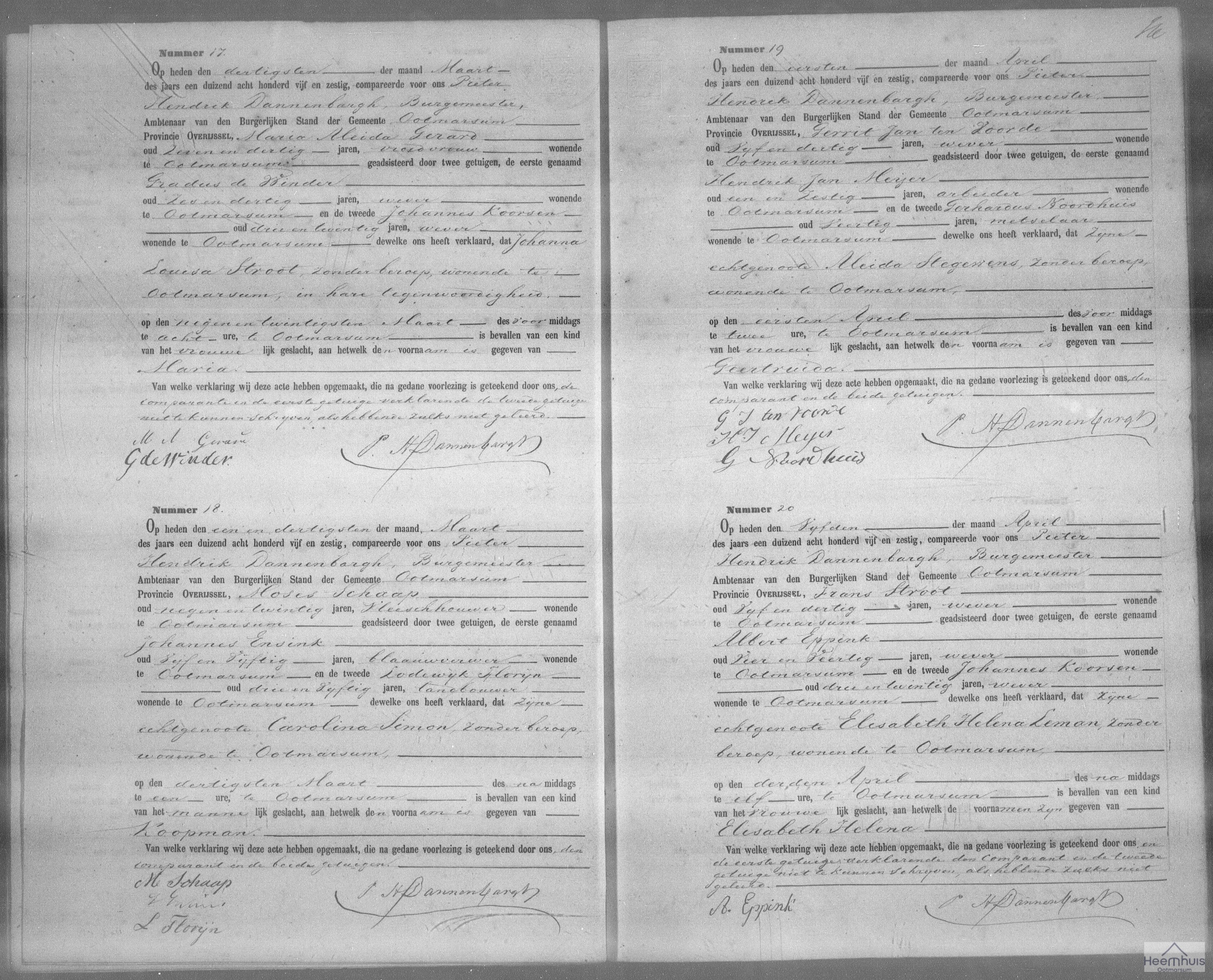 Geboorteakte van Elisabeth Helena Stroot