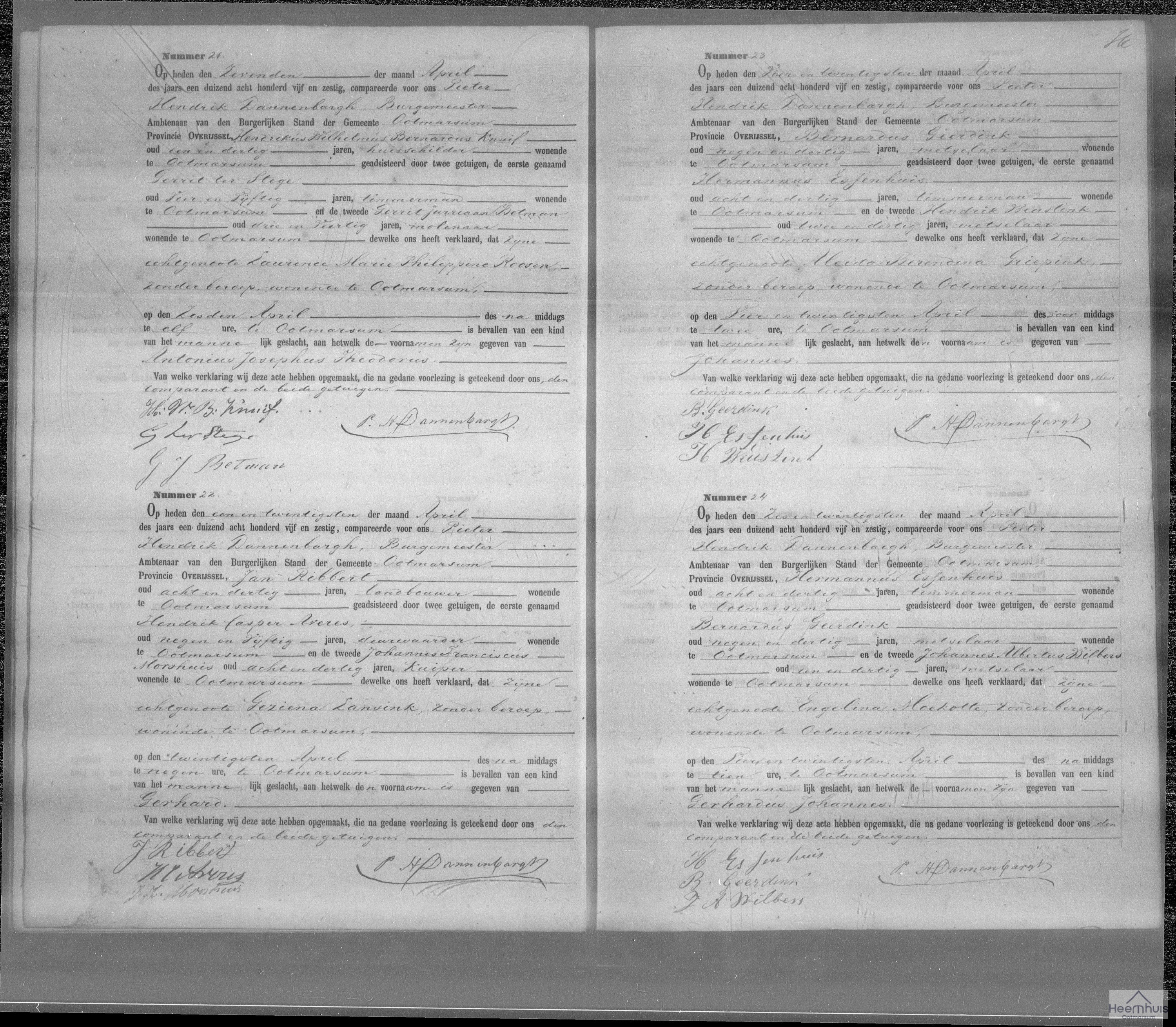 Geboorteakte van Johannes Geerdink Geboorteakte van Johannes Geerdink