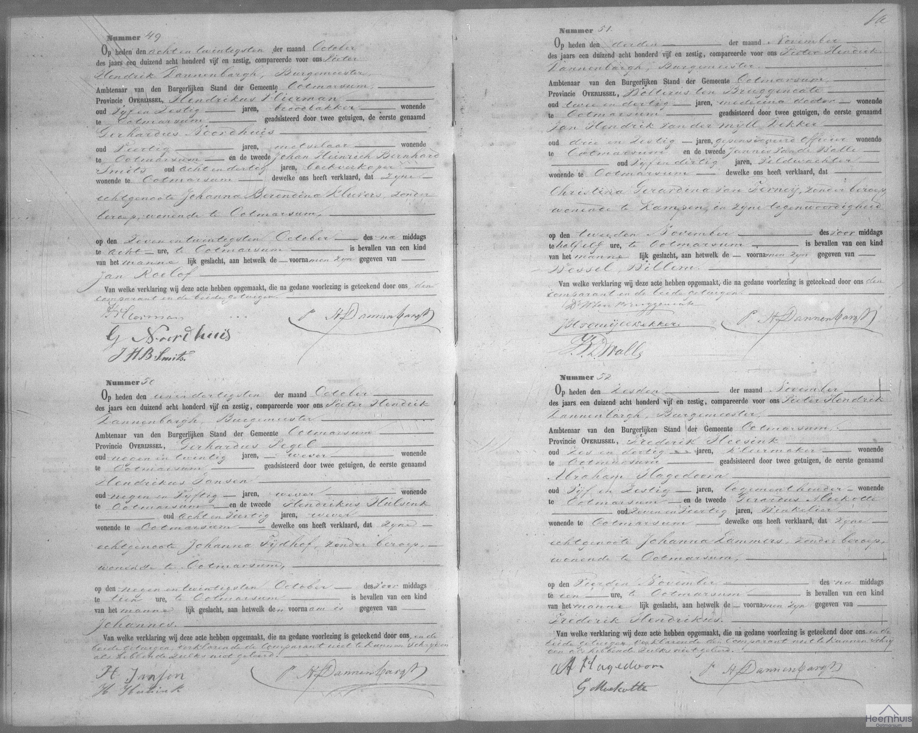 Geboorteakte van Frederik Hendrikus Heesink