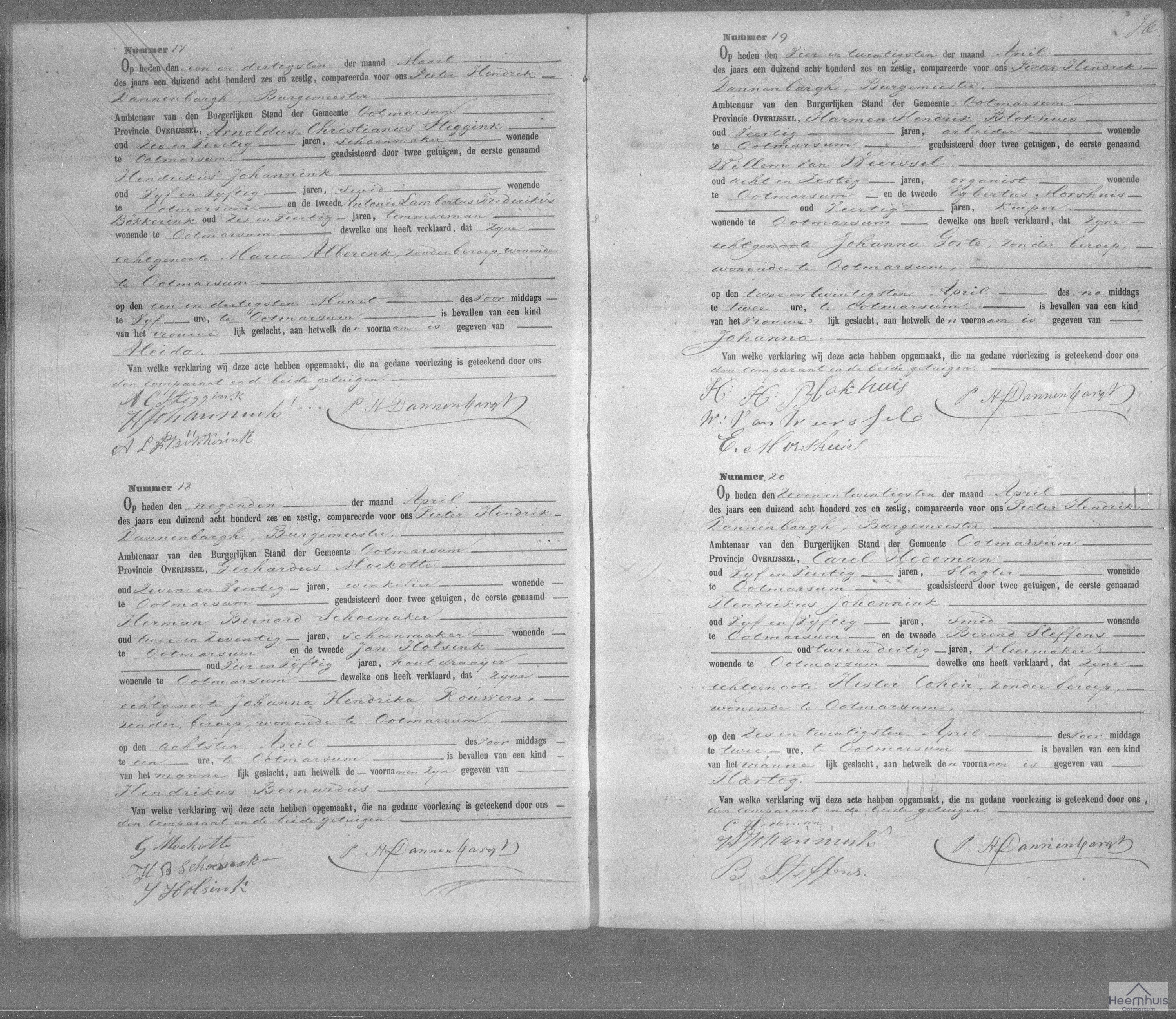 Geboorteakte van Hendrikus Bernardus Moekotte