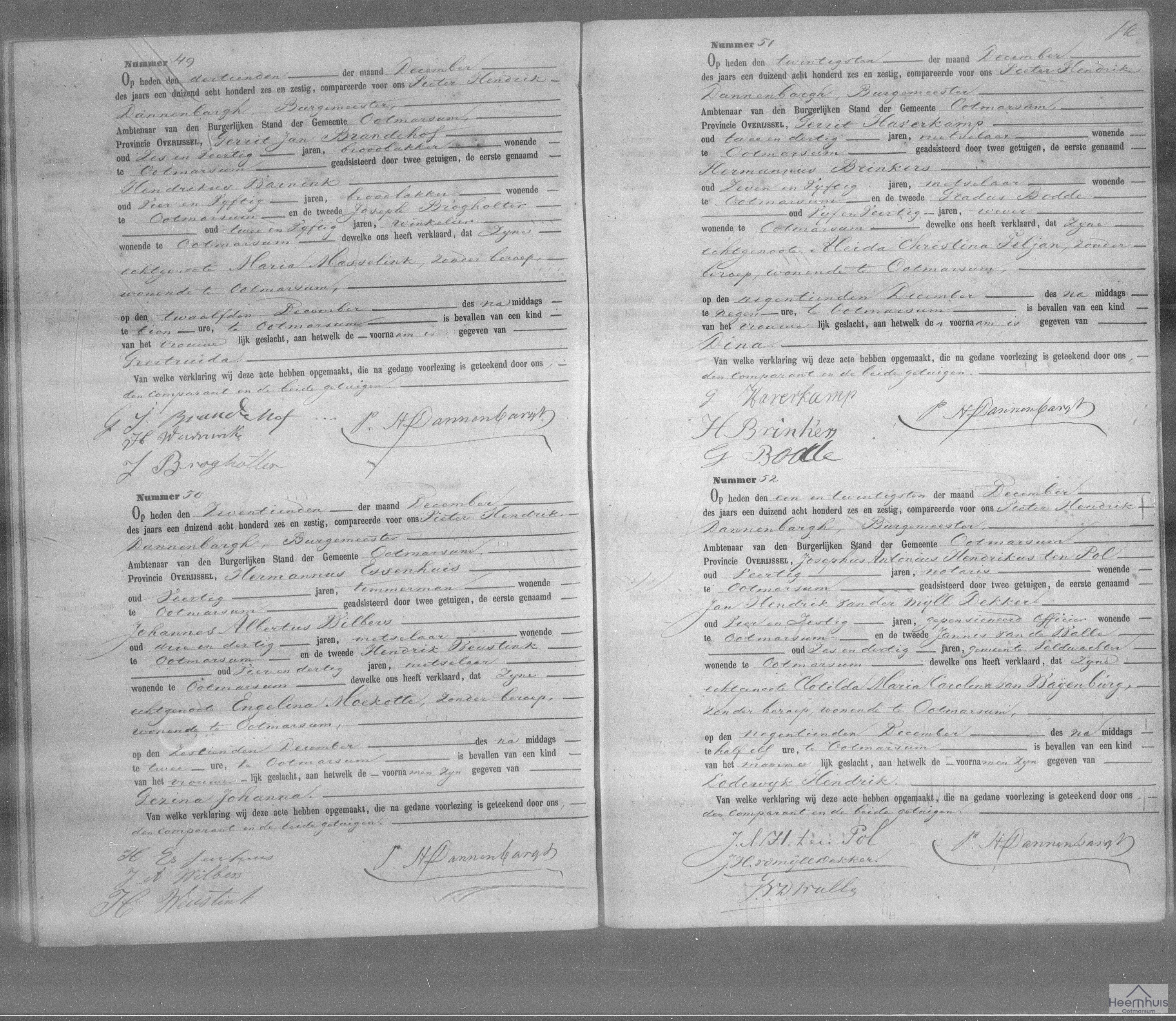 Geboorteakte van Dina Haverkamp Geboorteakte van Dina Haverkamp