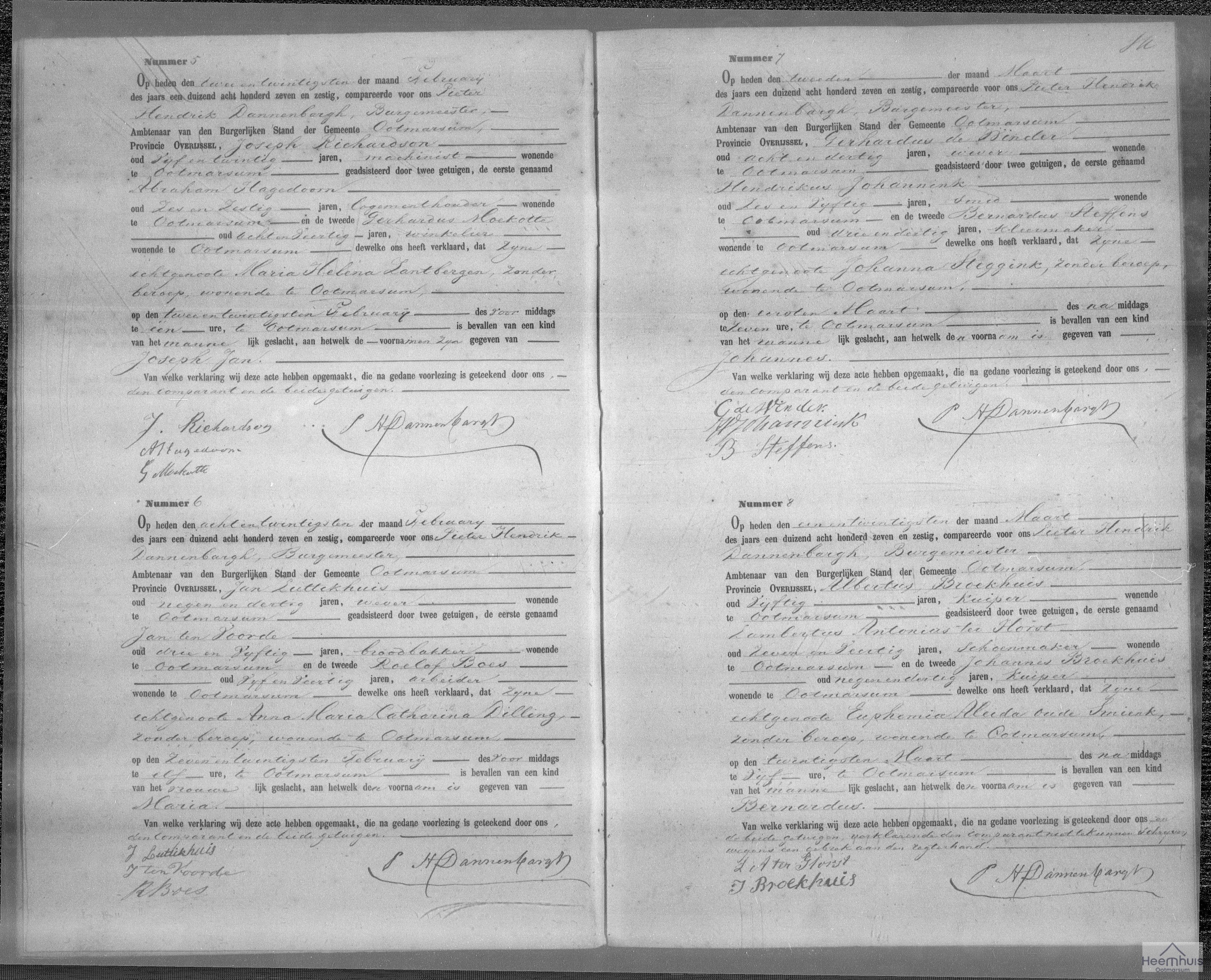 Geboorteakte van Johannes de Winder