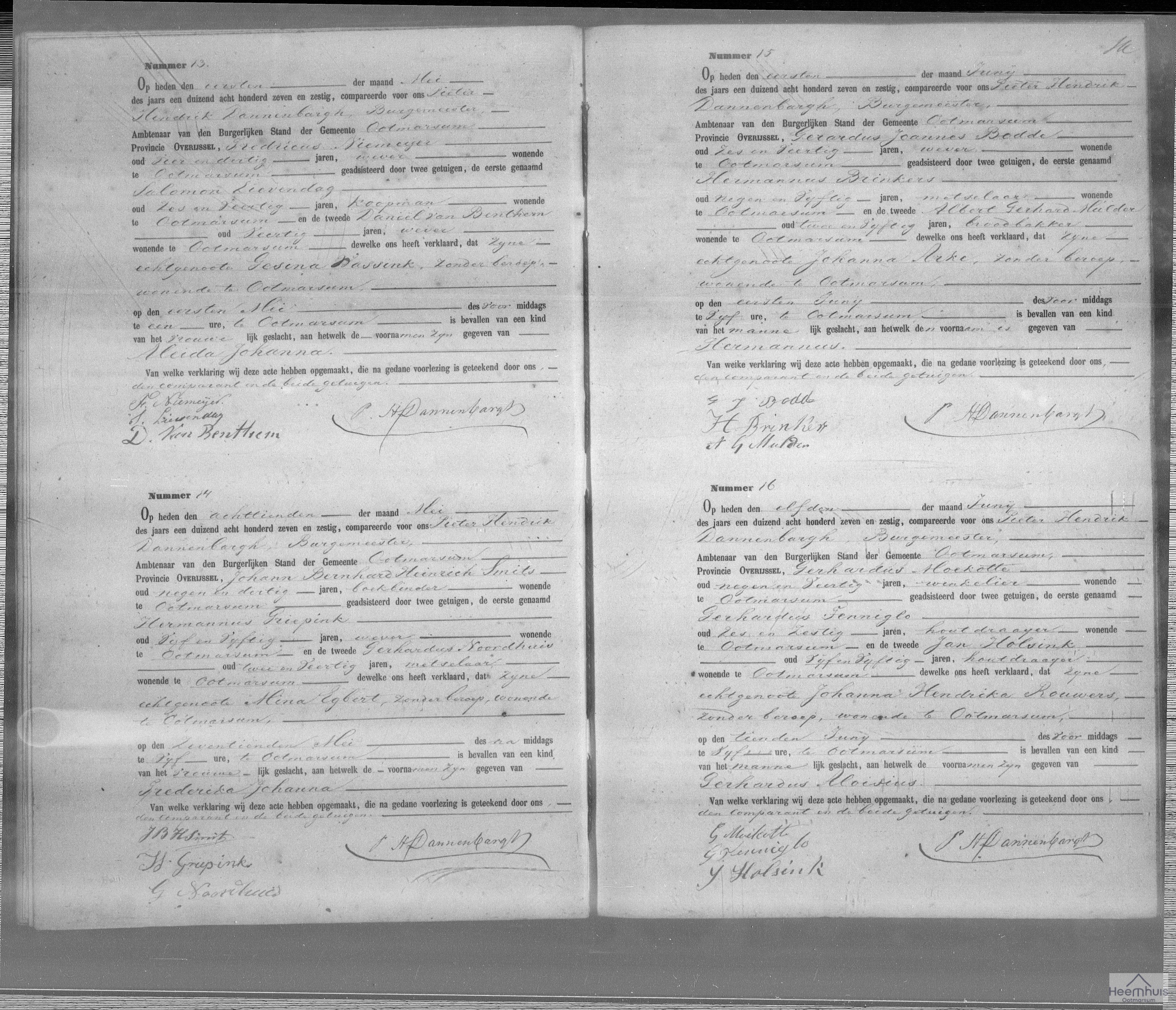 Geboorteakte van Hermannus Bodde Geboorteakte van Hermannus Bodde