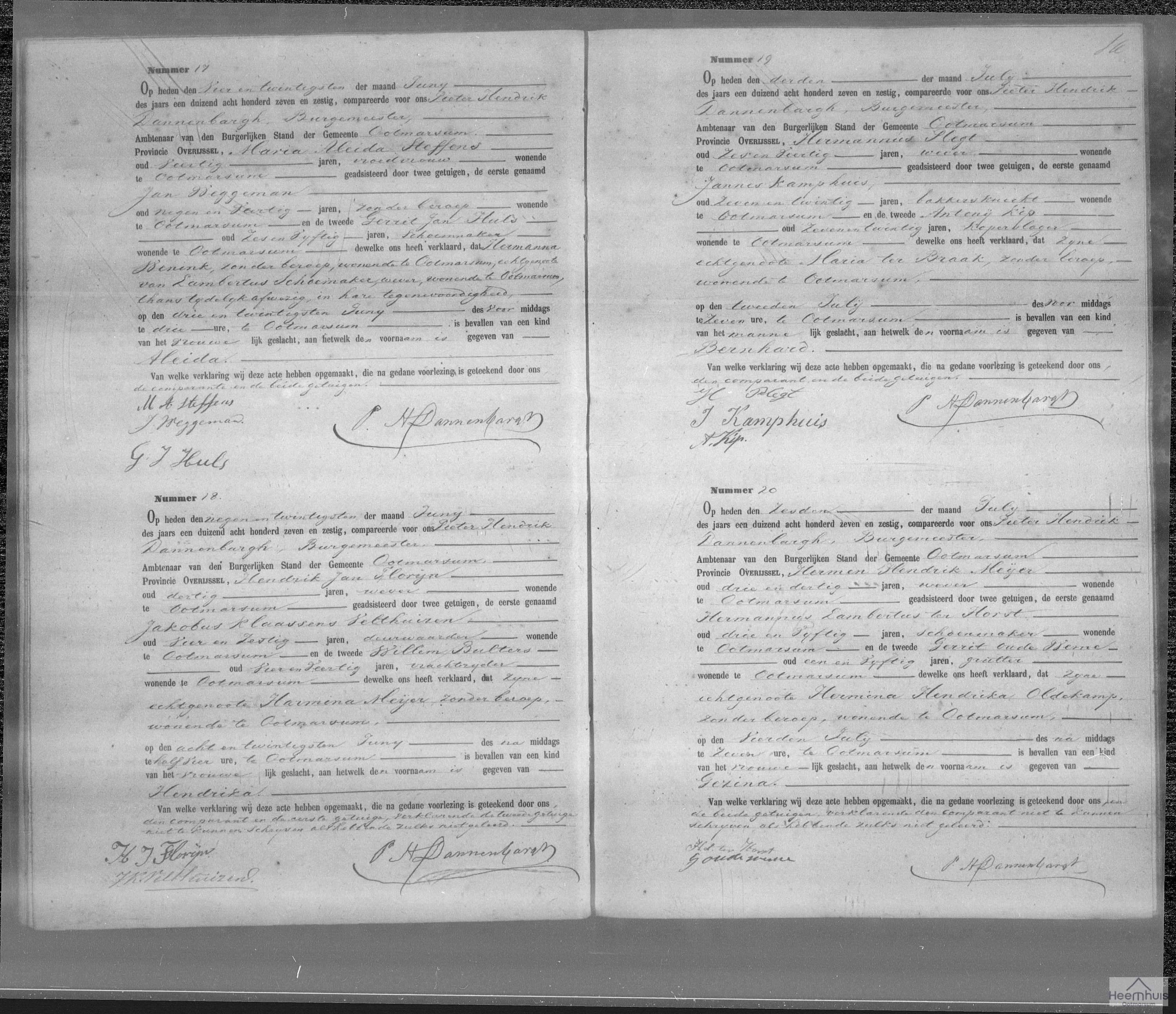 Geboorteakte van Gezina Meijer Geboorteakte van Gezina Meijer