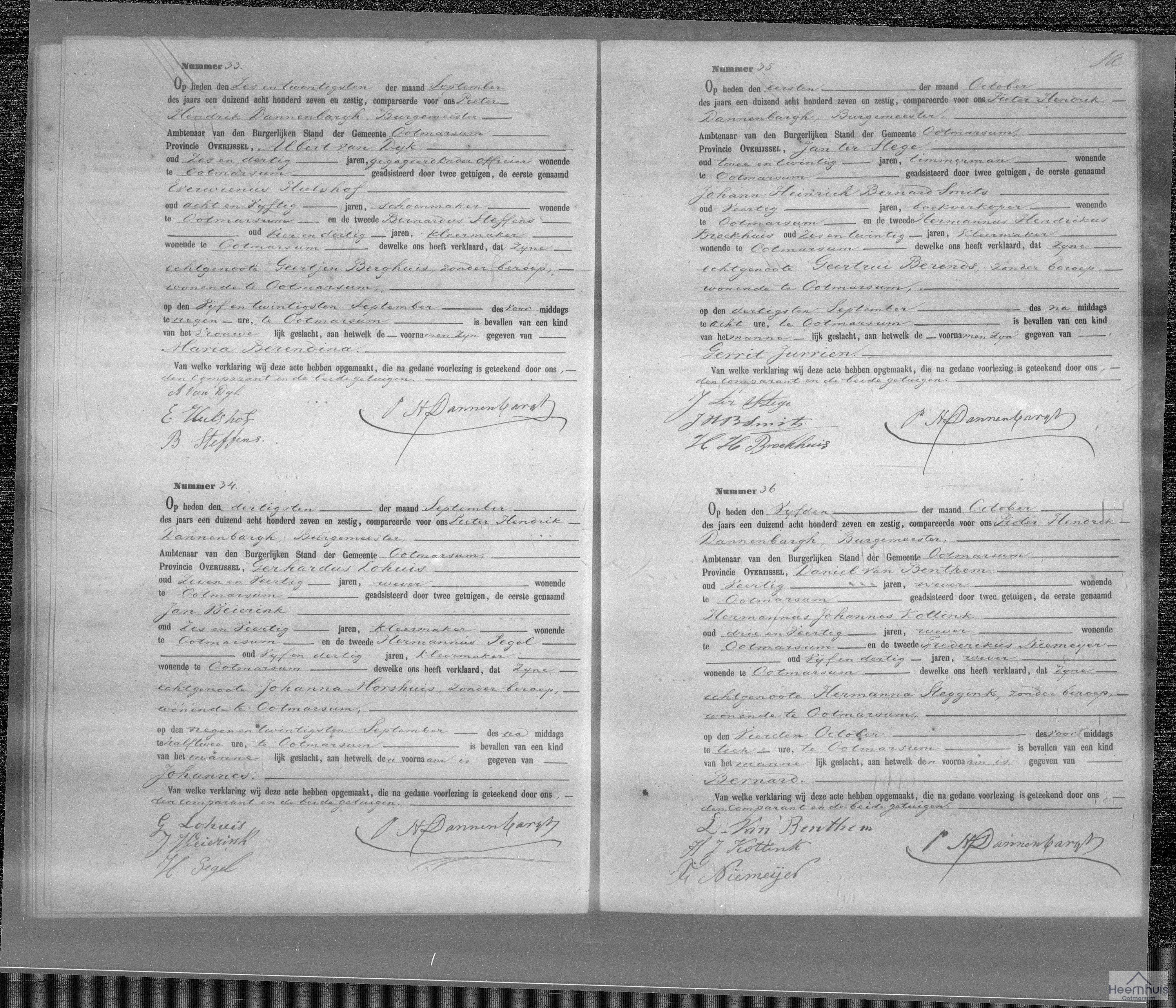 Geboorteakte van Bernard van Benthem Geboorteakte van Bernard van Benthem