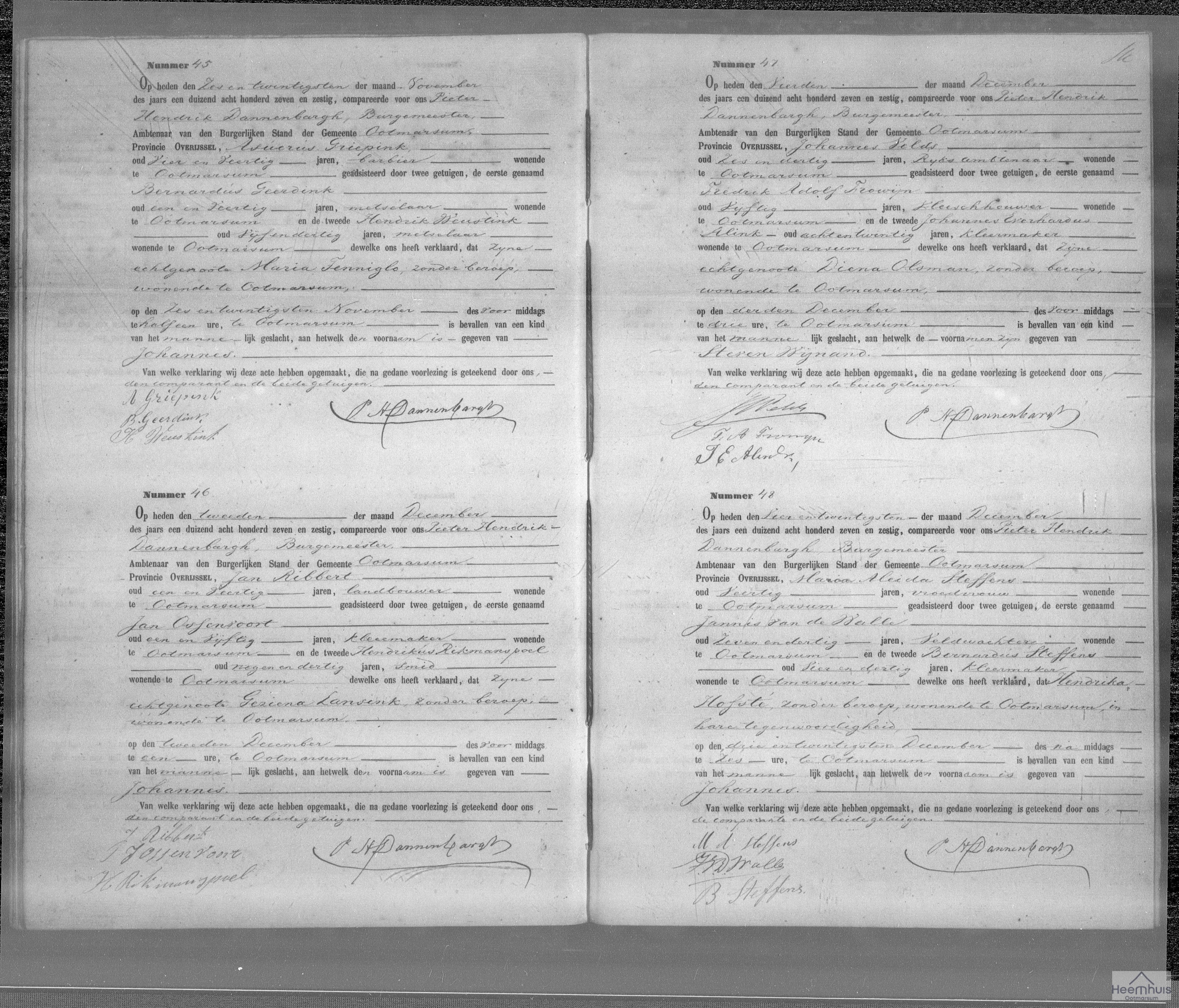 Geboorteakte van Johannes Griepink