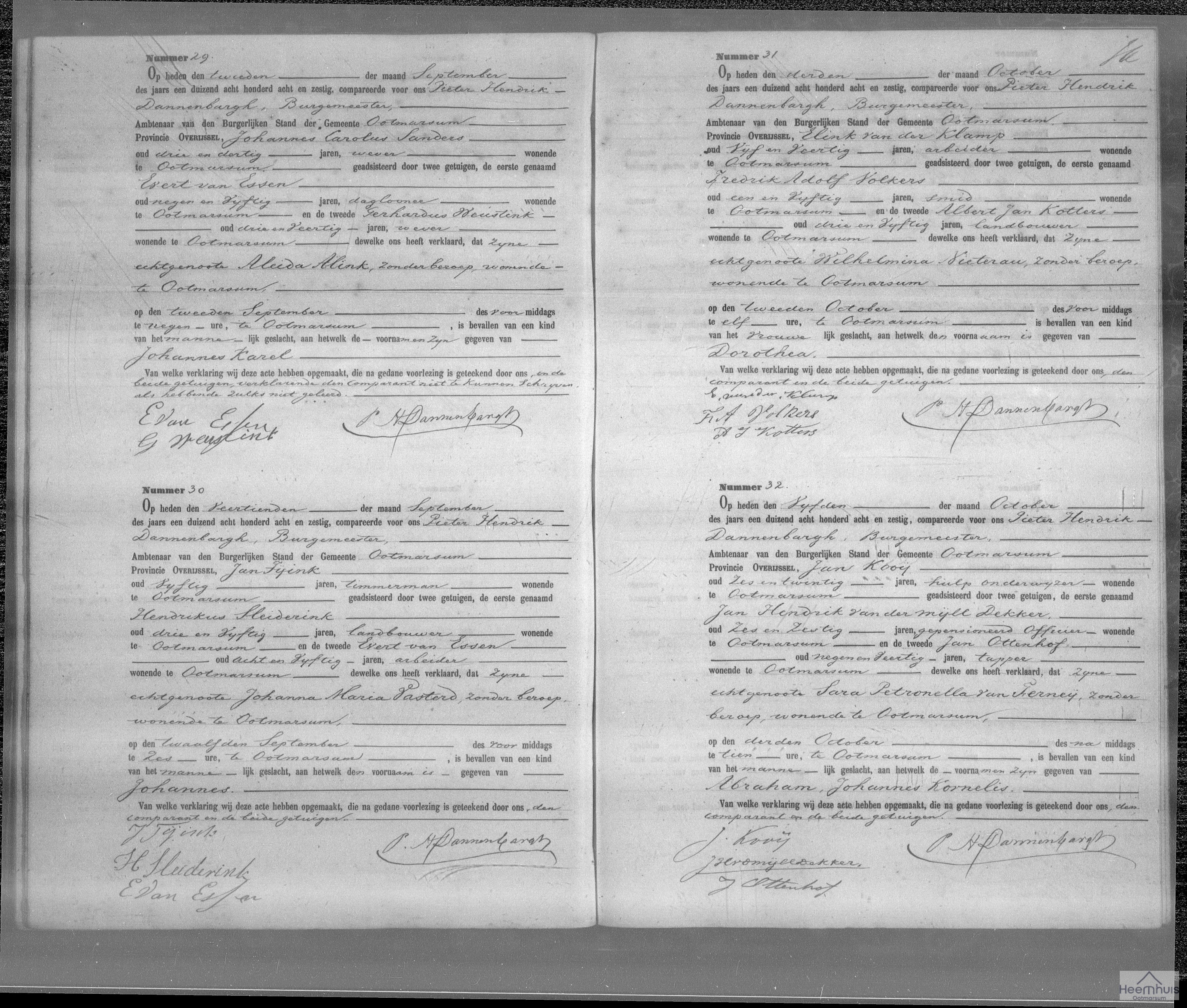 Geboorteakte van Dorothea Johanna van der Klamp Geboorteakte van Dorothea Johanna van der Klamp
