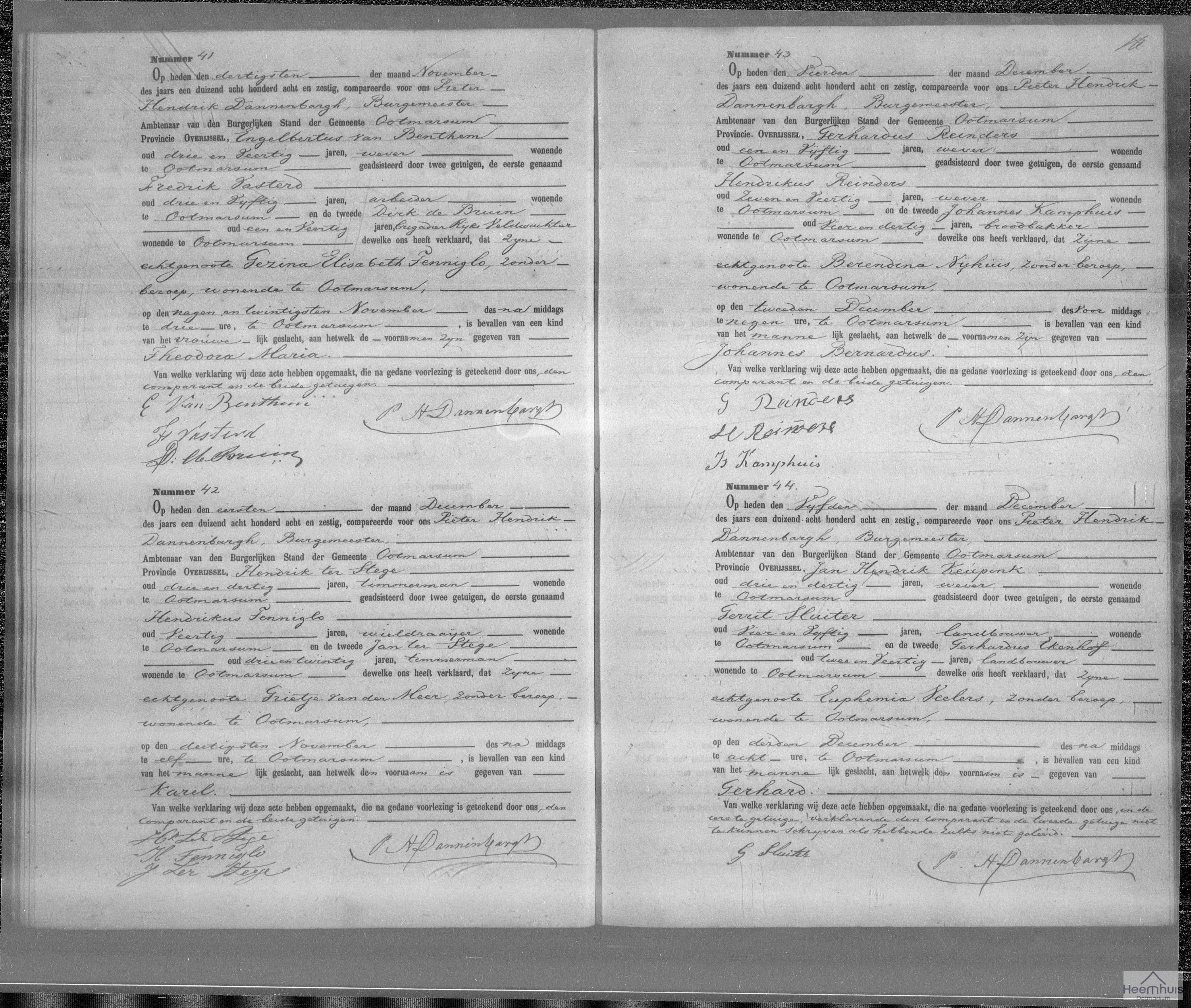 Geboorteakte van Theodora Maria van Benthem