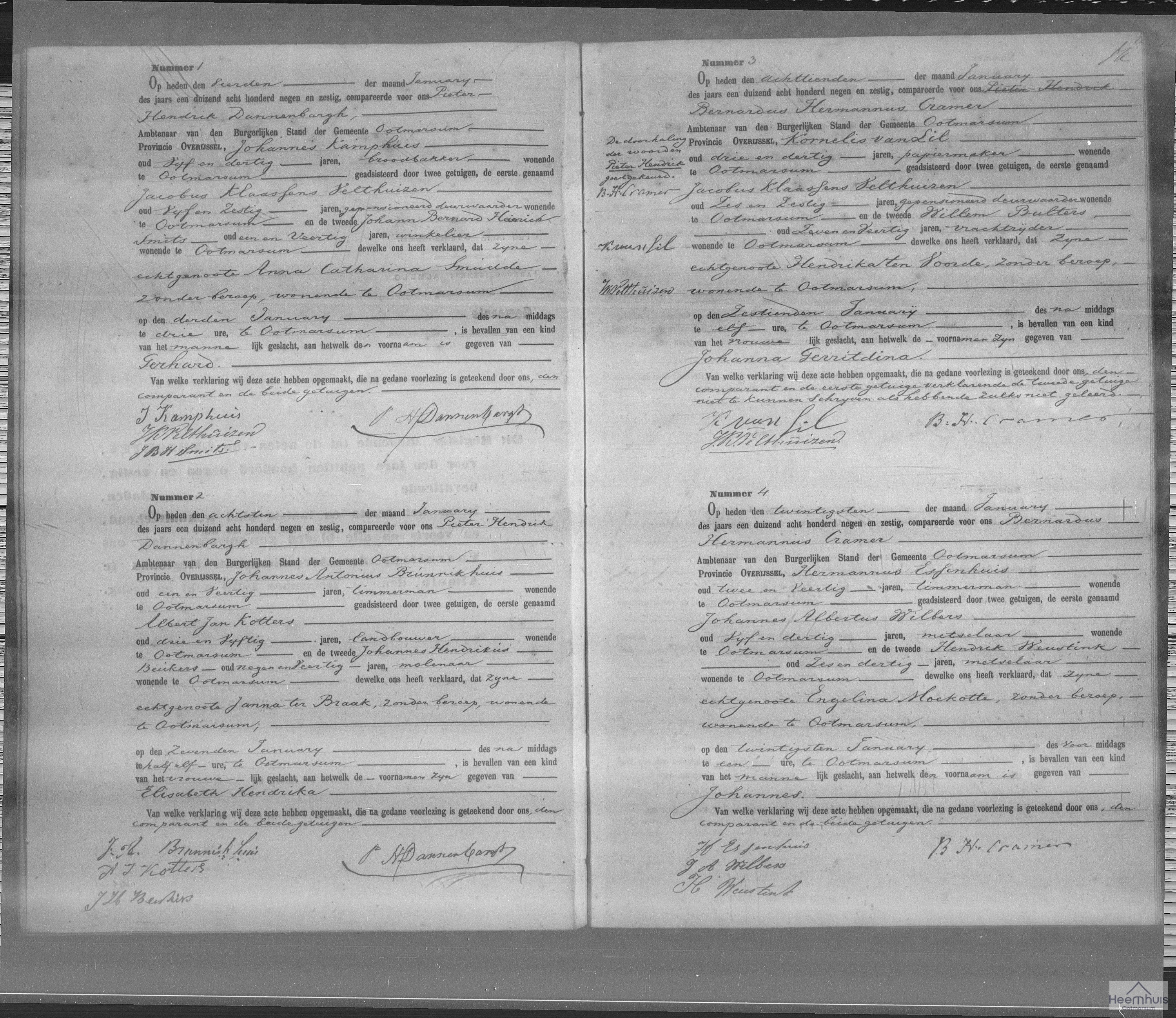 Geboorteakte van Elisabeth Hendrika Brunnikhuis