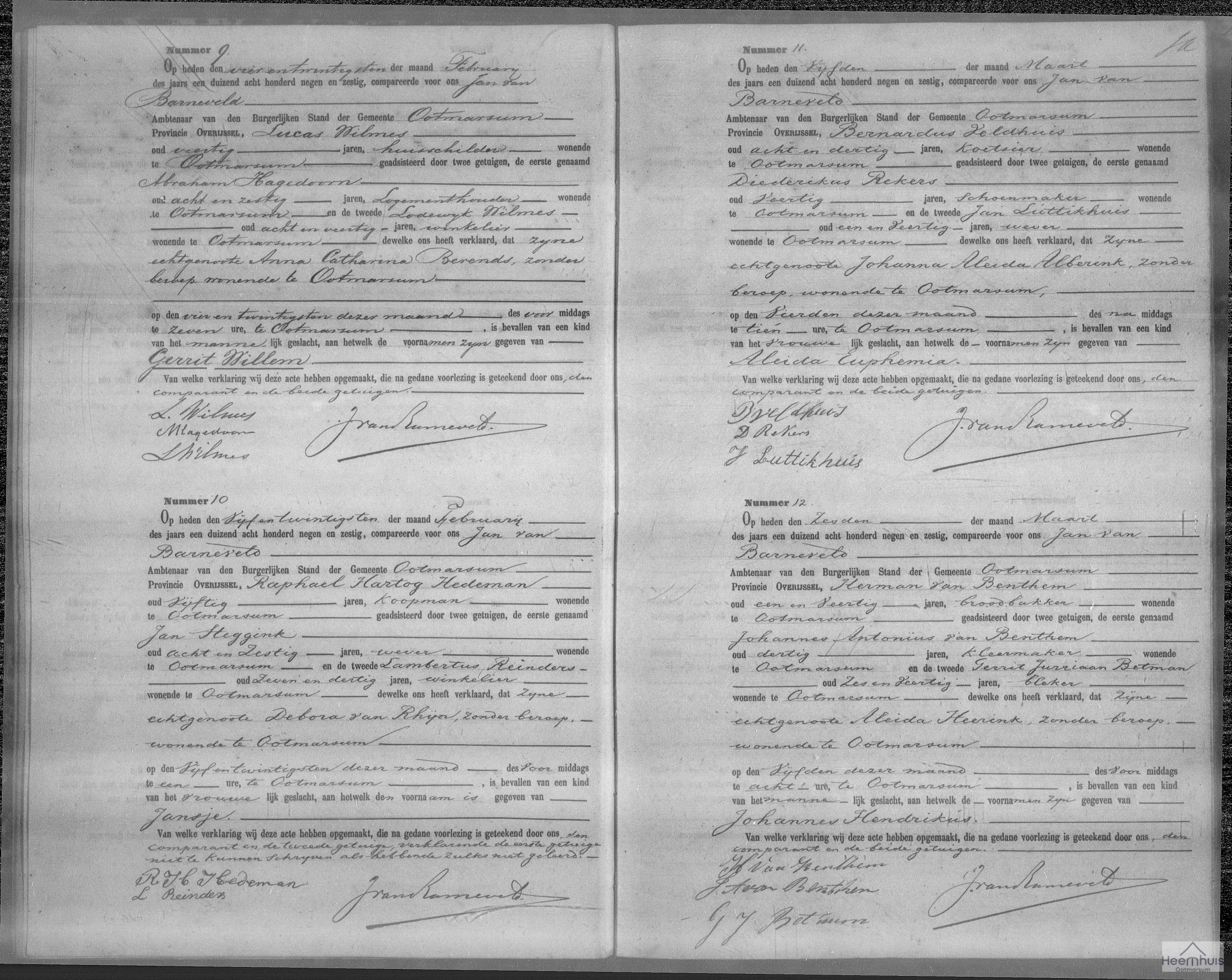 Geboorteakte van Aleida Euphemia Veldhuis