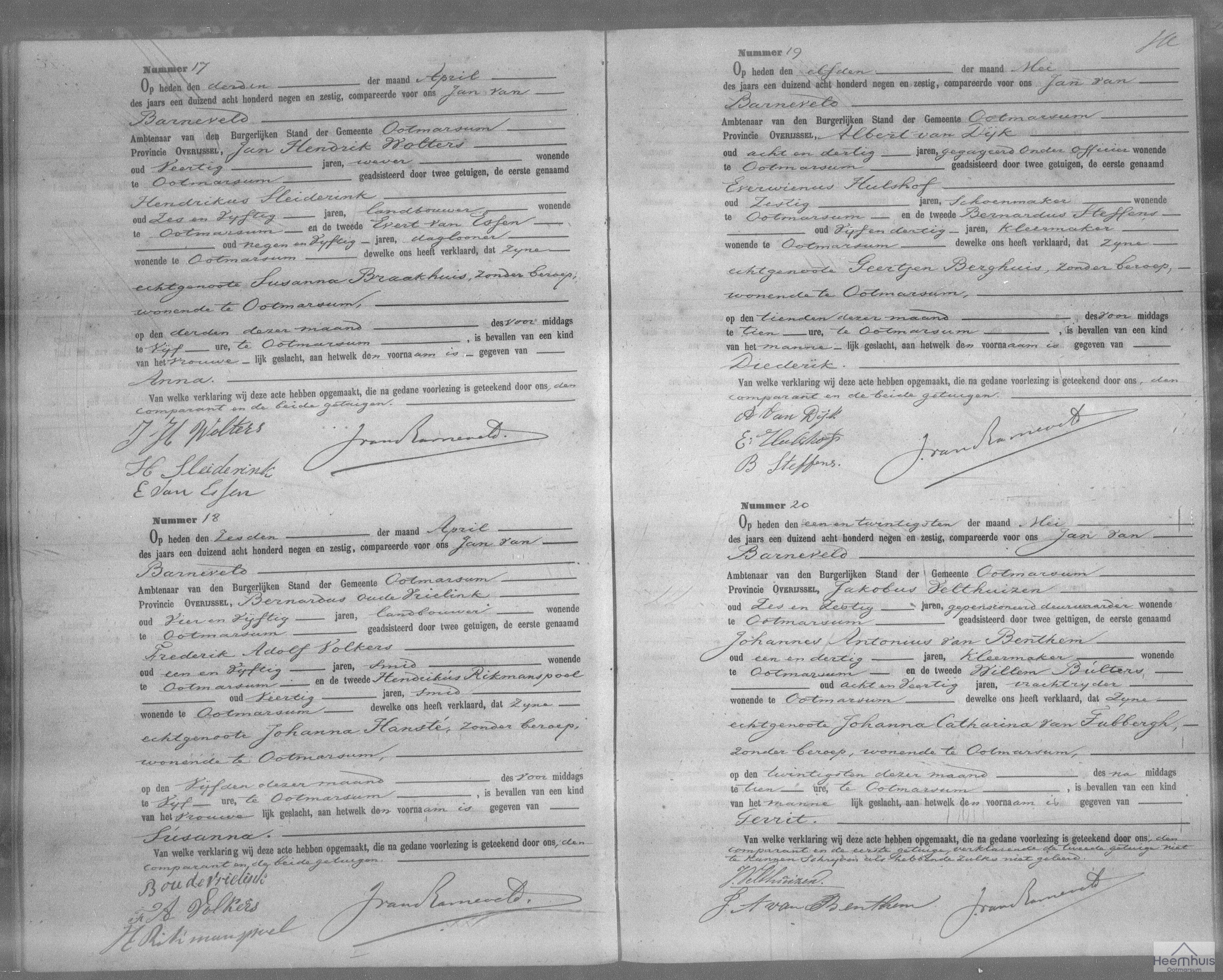 Geboorteakte van Susanna Oude Vrielink Geboorteakte van Susanna Oude Vrielink