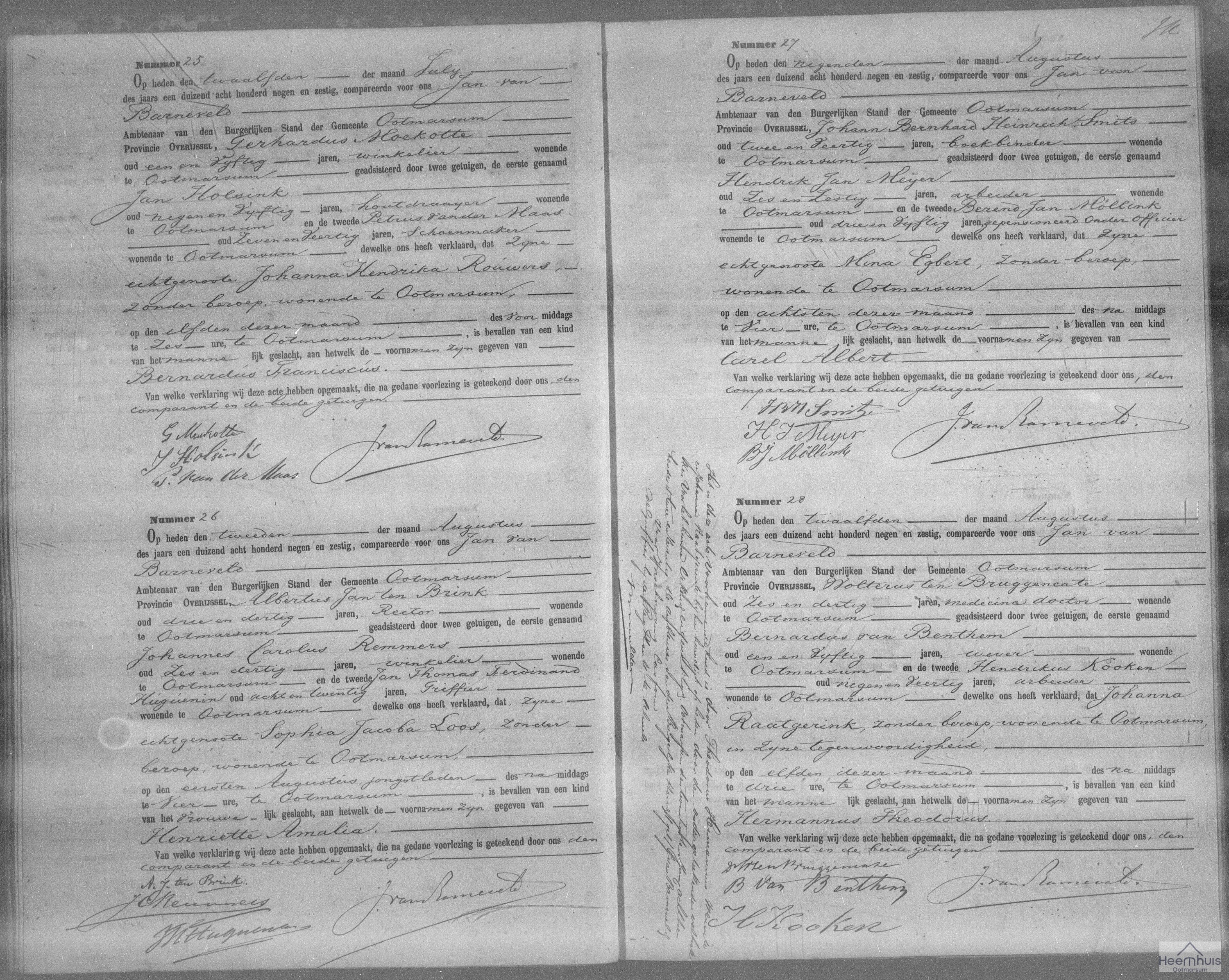 Geboorteakte van Hermannus Theodorus Wenink Geboorteakte van Hermannus Theodorus Wenink