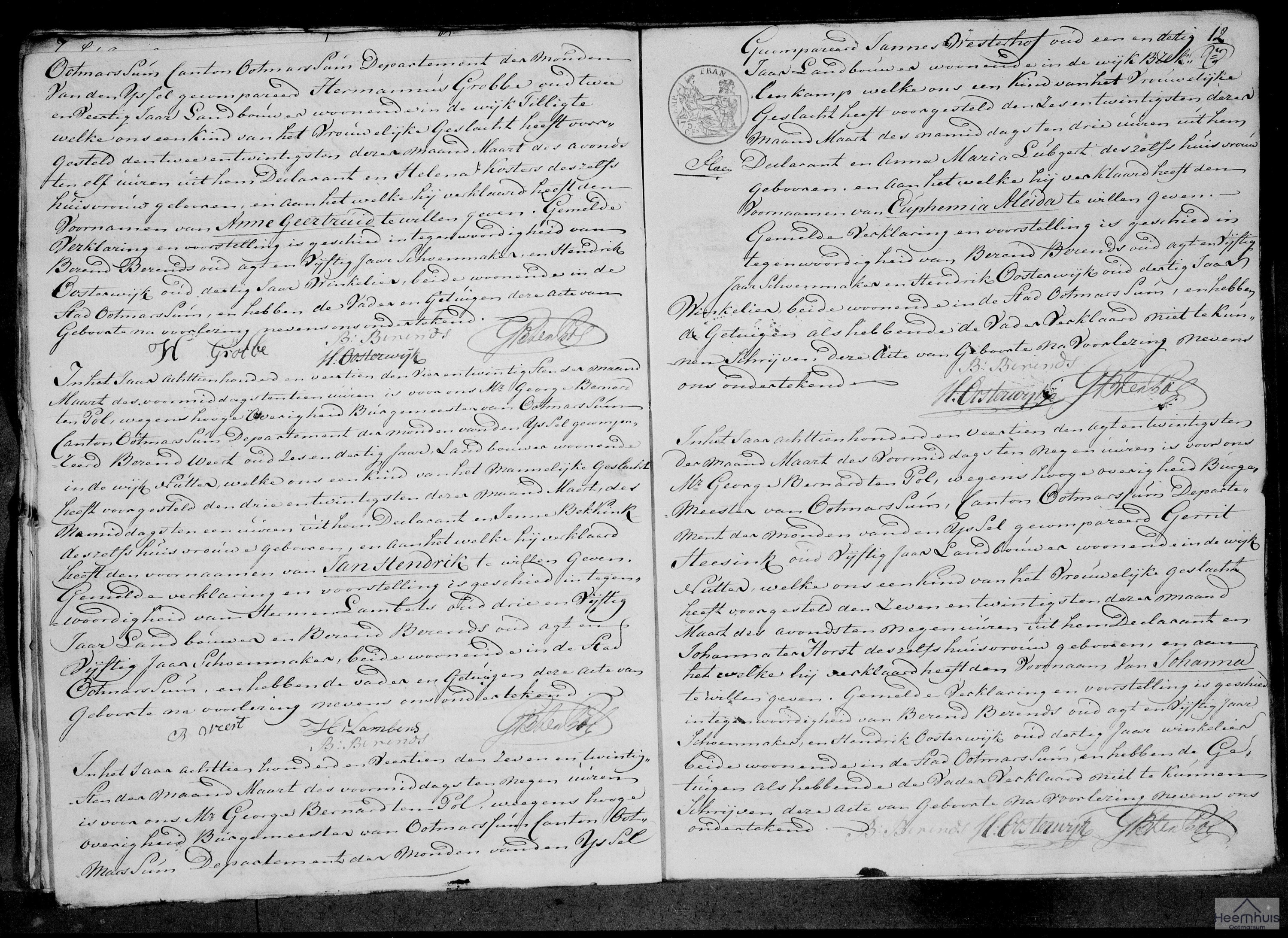 Geboorteakte van Jan Hendrik Weert Geboorteakte van Jan Hendrik Weert