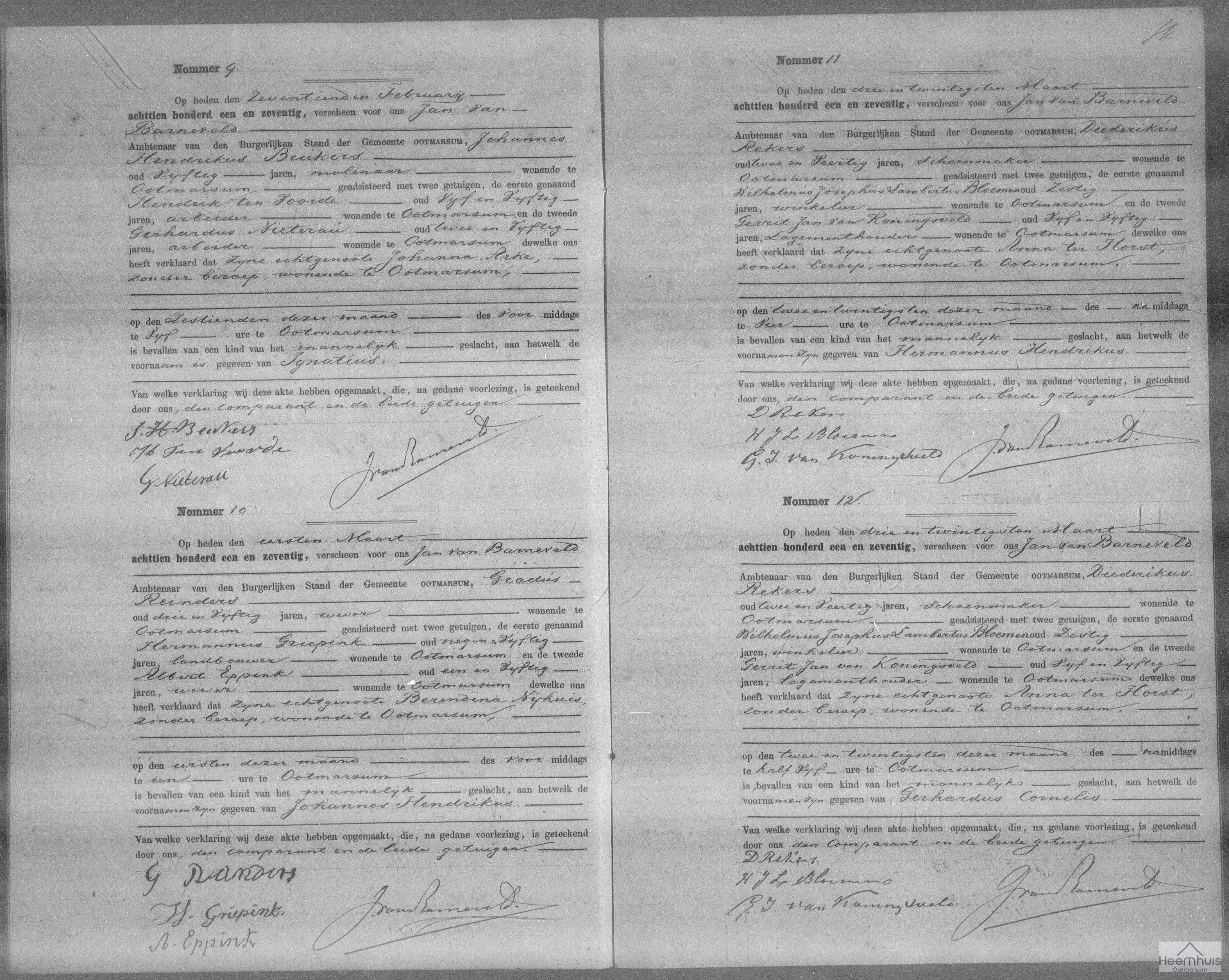 Geboorteakte van Hermannus Hendrikus Rekers Geboorteakte van Hermannus Hendrikus Rekers