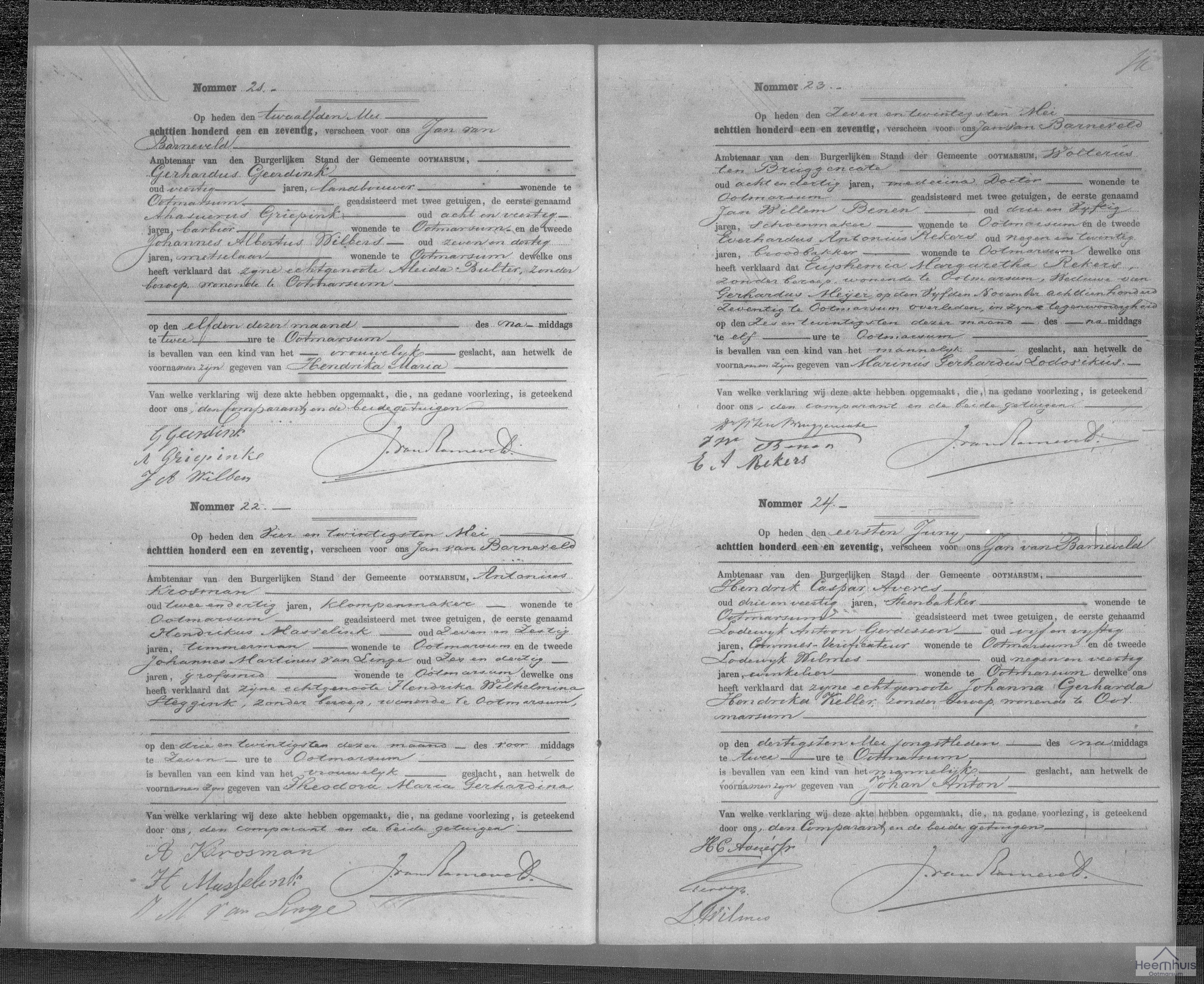 Geboorteakte van Johan Anton Averes Geboorteakte van Johan Anton Averes