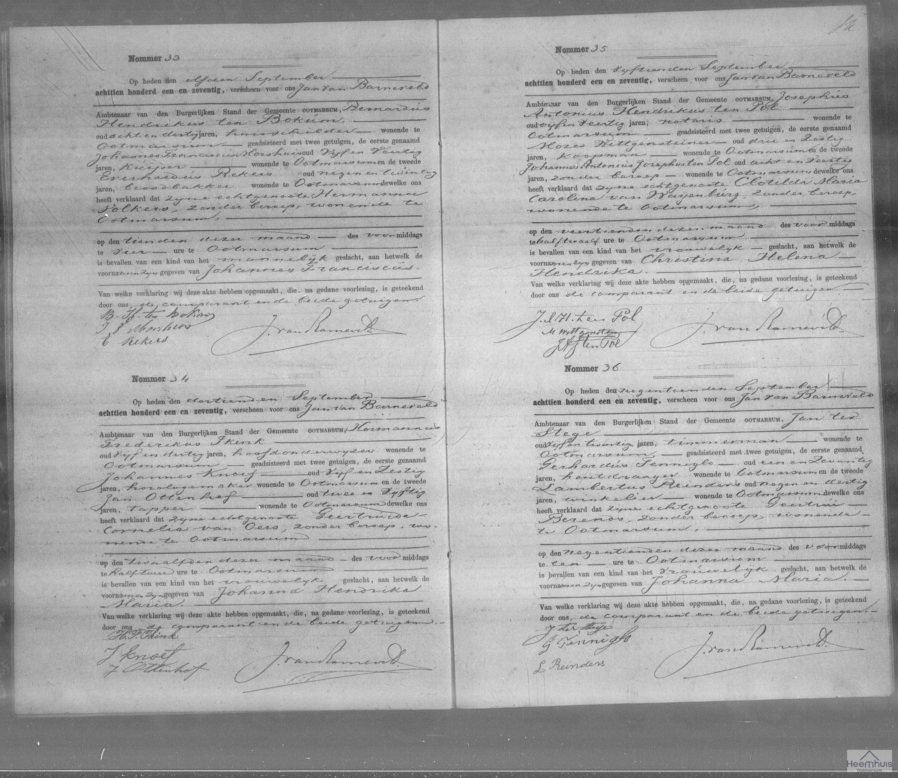 Geboorteakte van Johanna Hendrika Maria Ikink