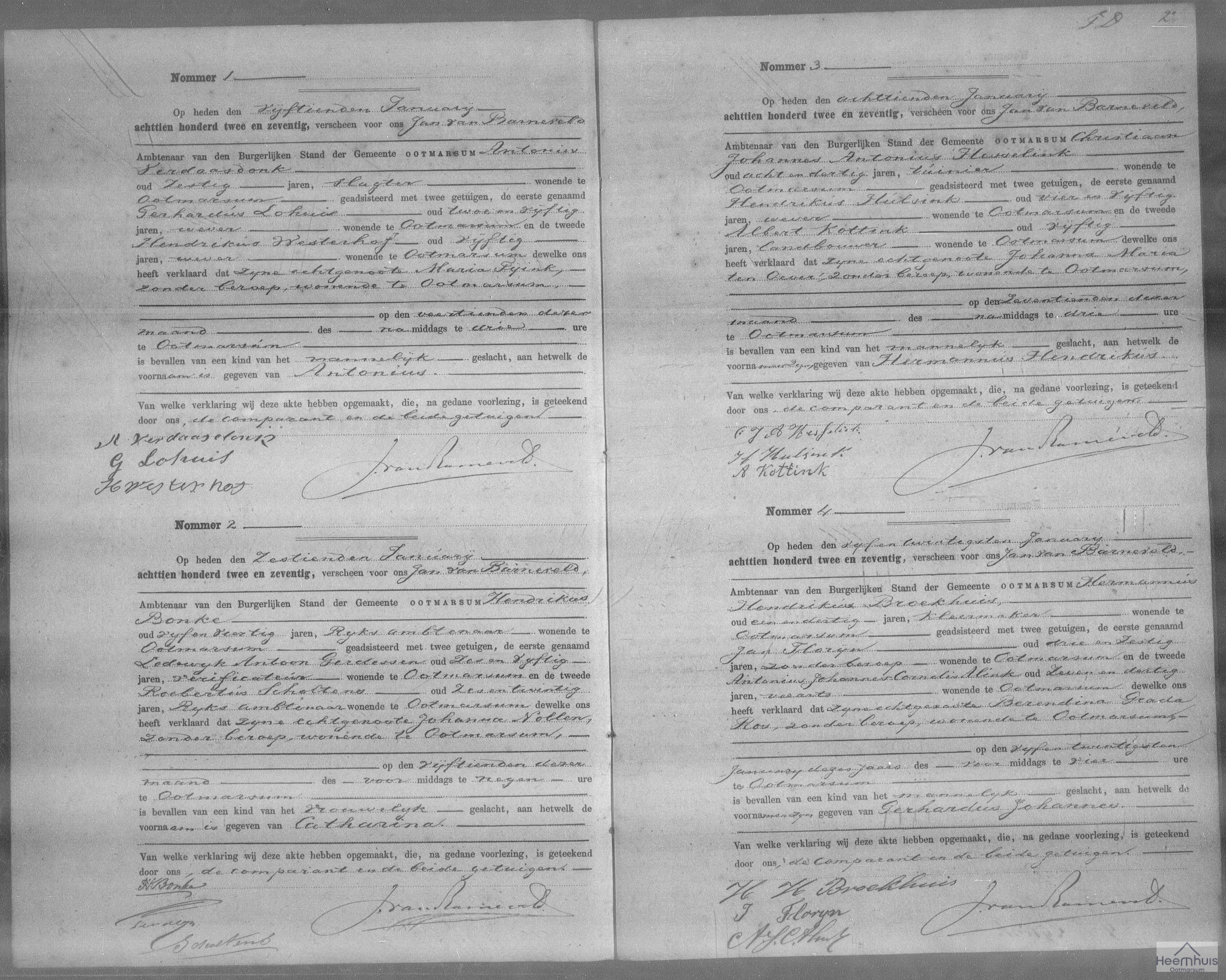 Geboorteakte van Gerhardus Johannes Broekhuis