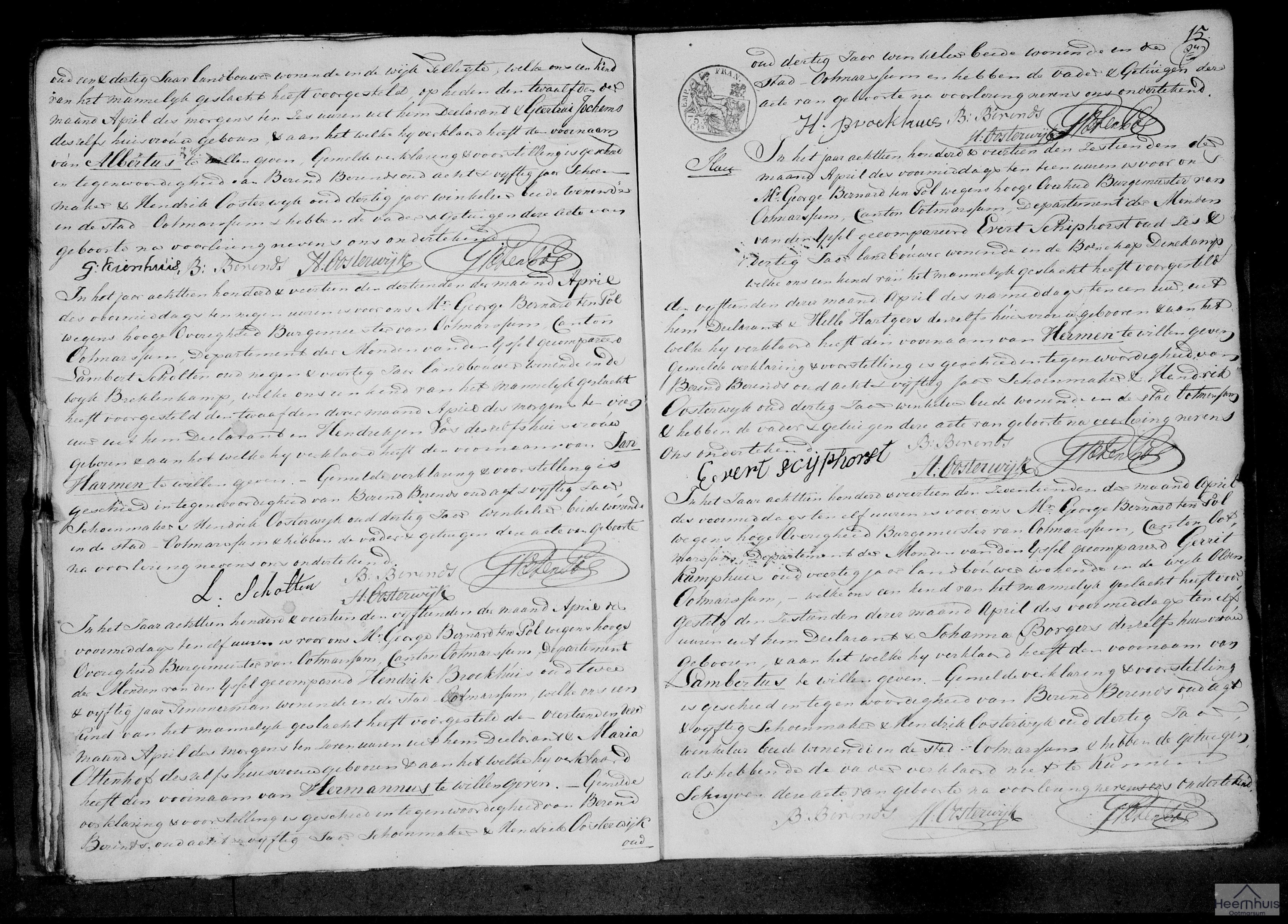 Geboorteakte van Hermannus Broekhuis Geboorteakte van Hermannus Broekhuis