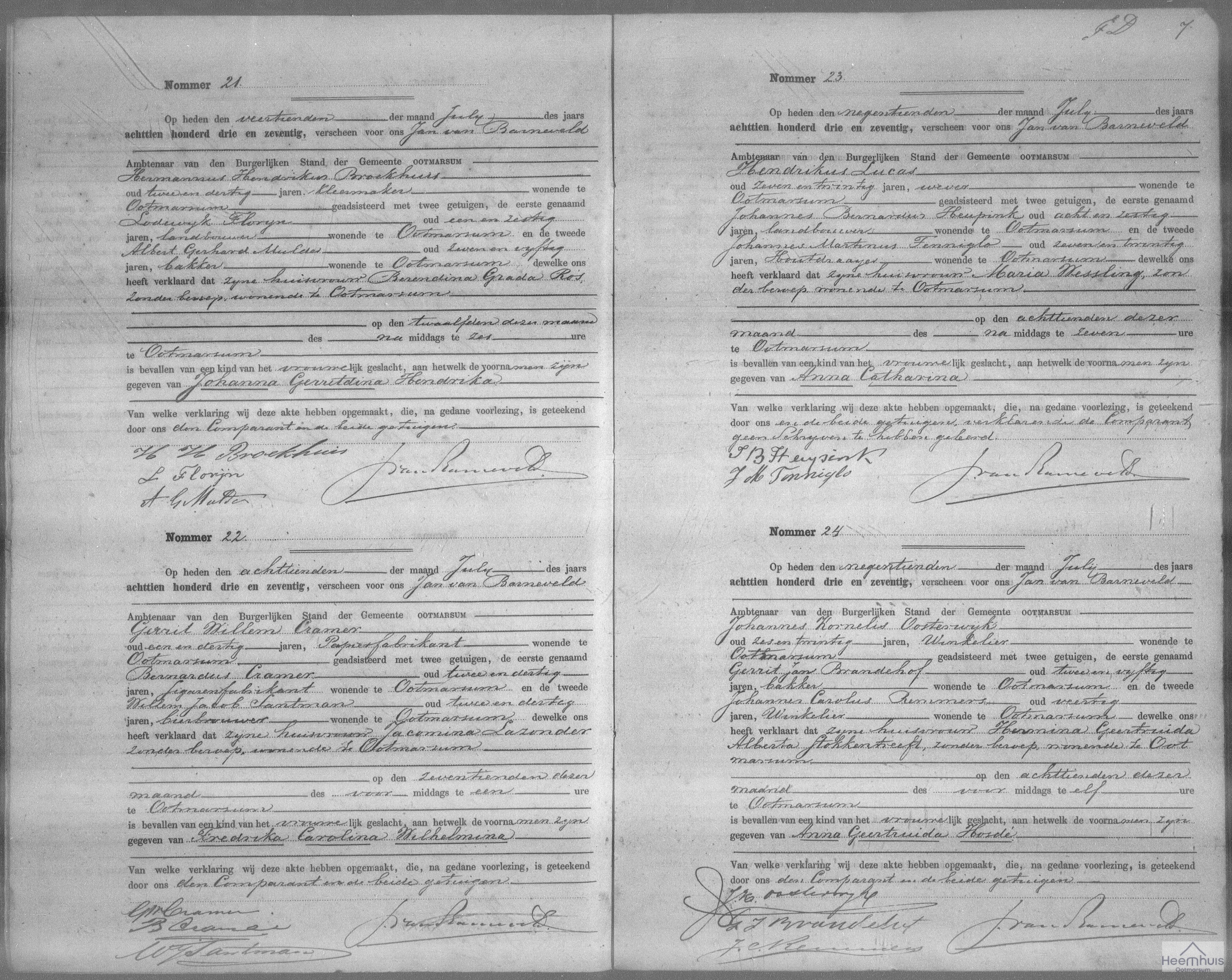 Geboorteakte van Anna Catharina Lucas