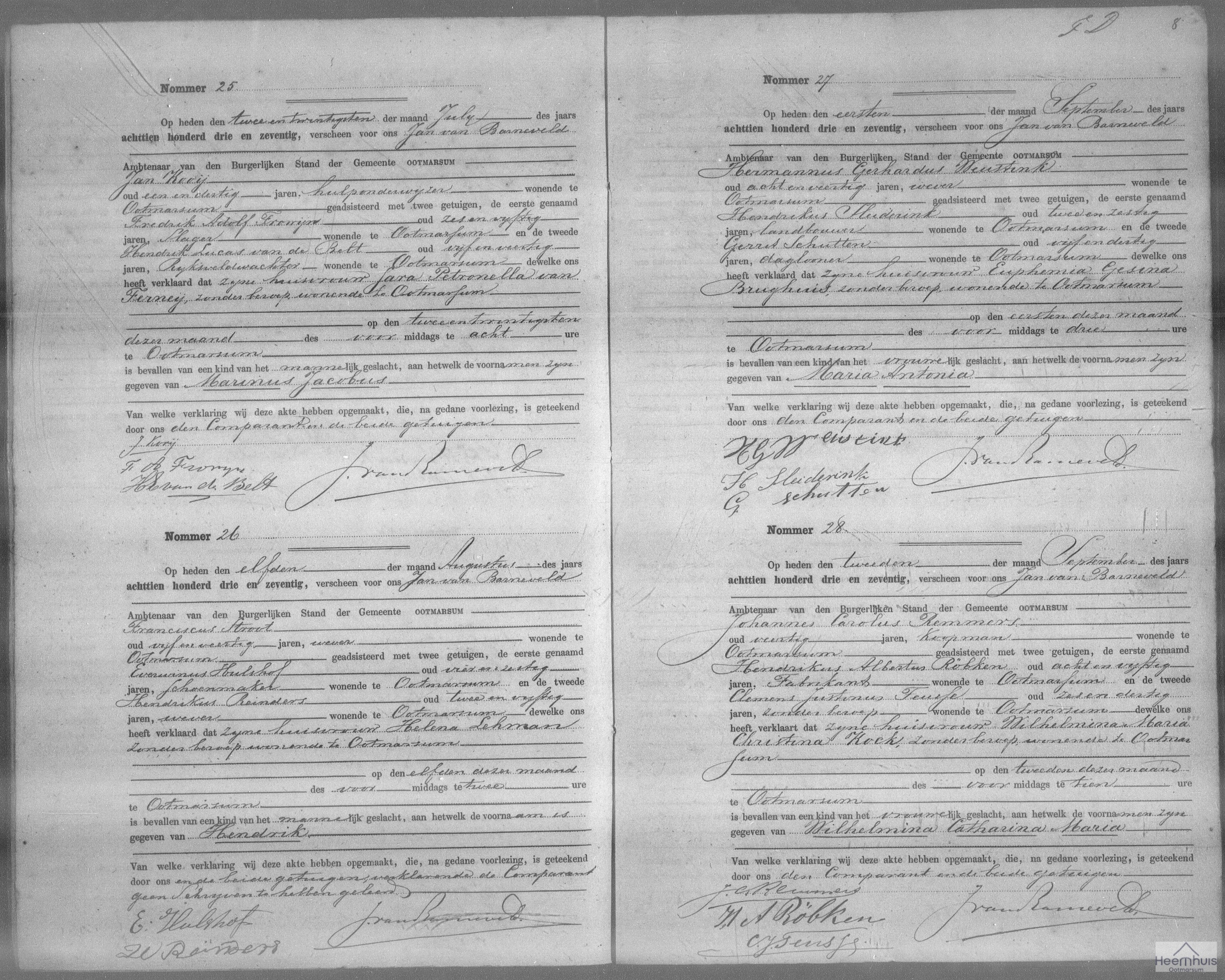 Geboorteakte van Marinus Jacobus Kooij Geboorteakte van Marinus Jacobus Kooij