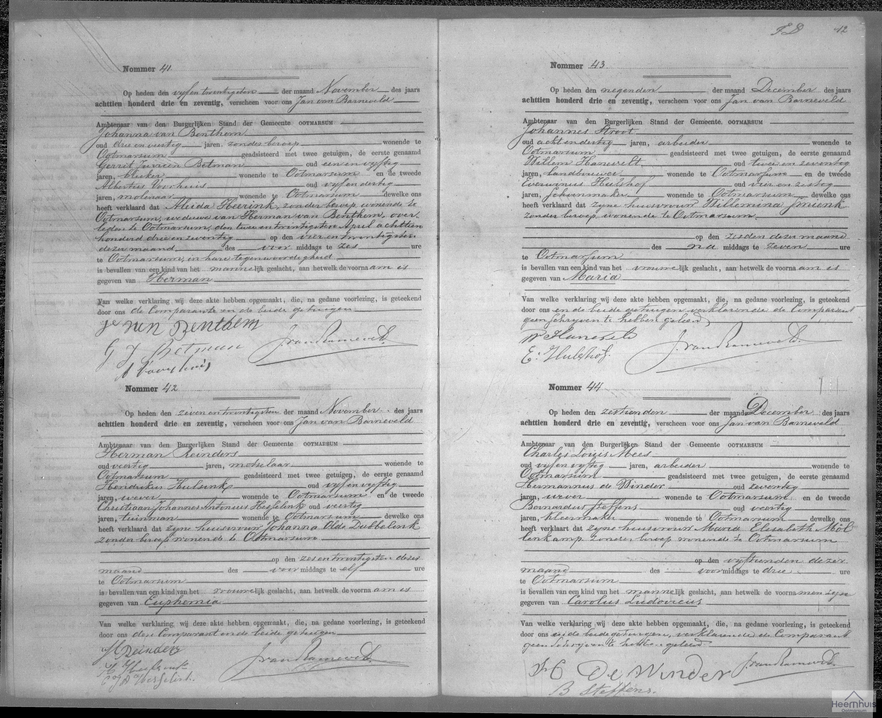 Geboorteakte van Euphemia Reinders Geboorteakte van Euphemia Reinders