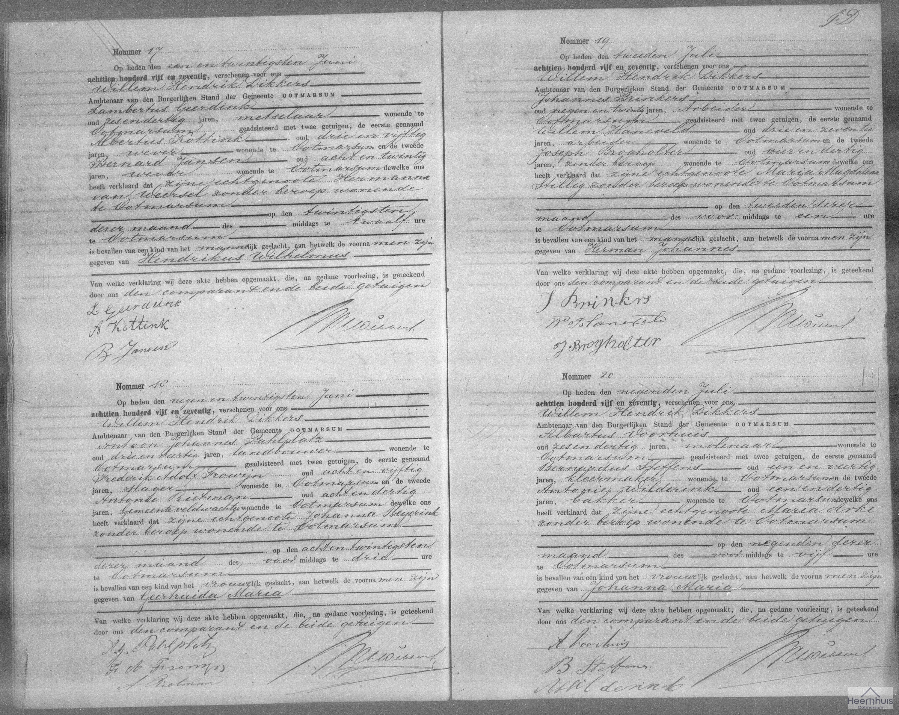 Geboorteakte van Geertruida Maria Pahlplatz Geboorteakte van Geertruida Maria Pahlplatz