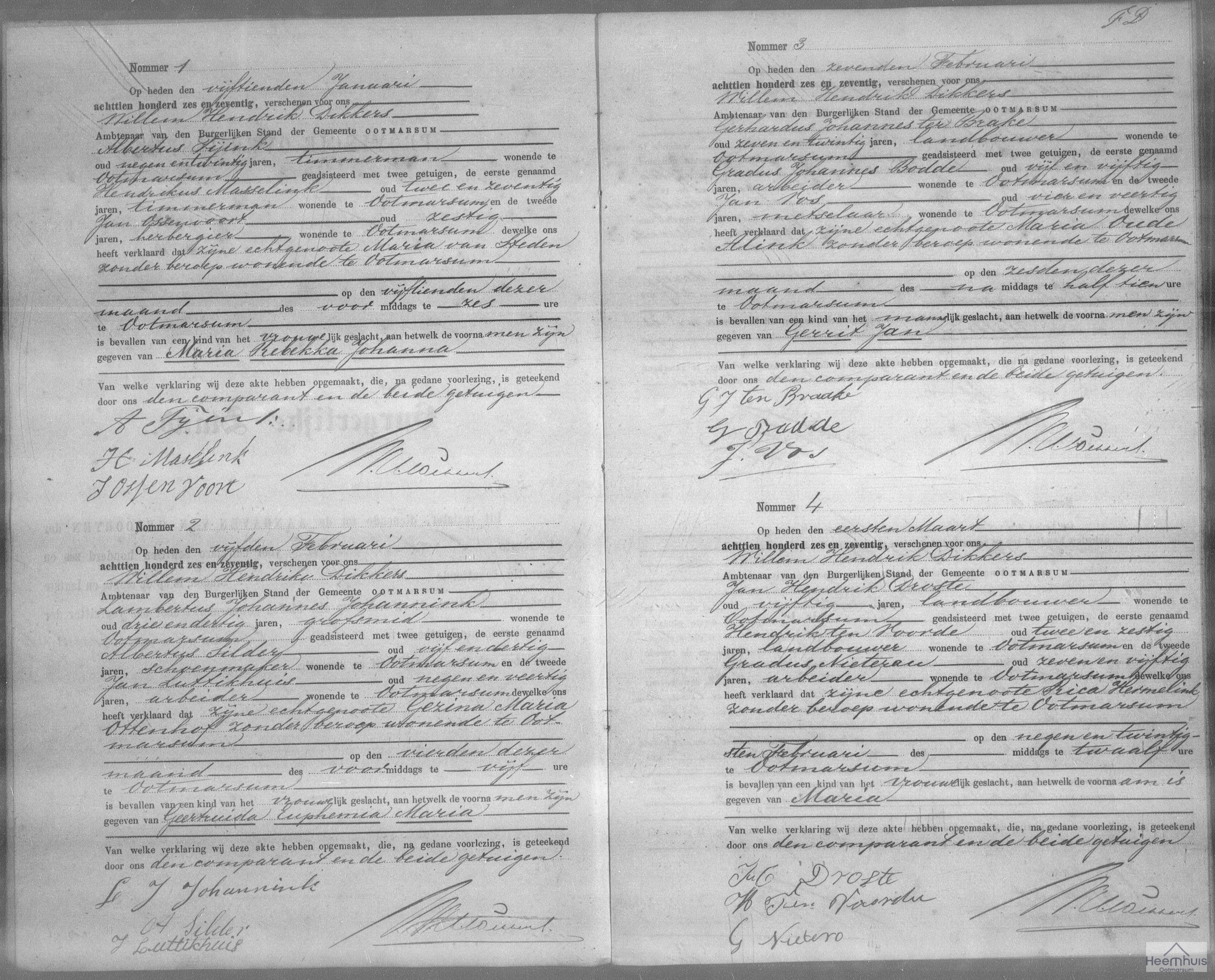 Geboorteakte van Geertruida Euphemia Maria Johannink