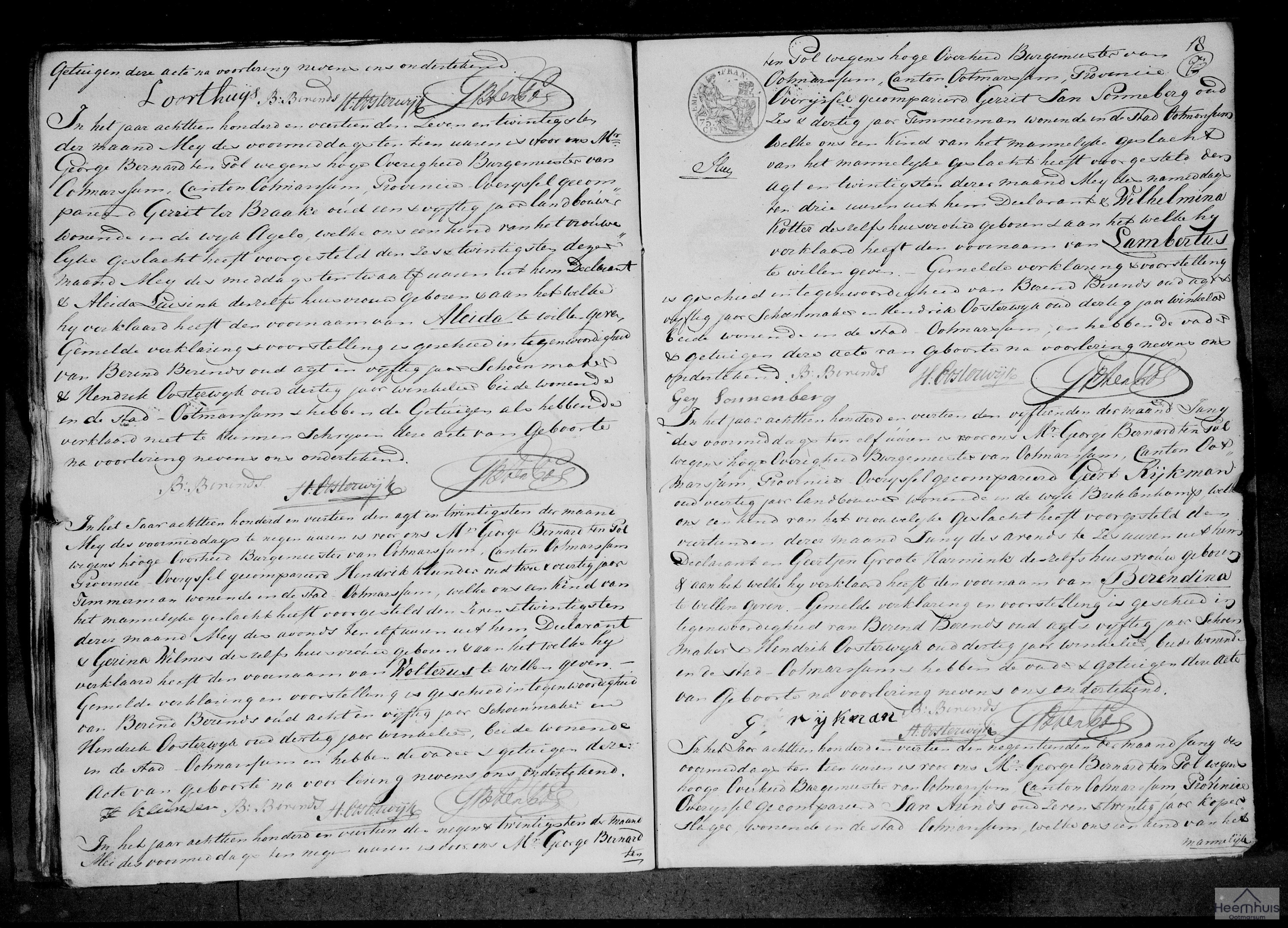 Geboorteakte van Arnold Antoni Arends