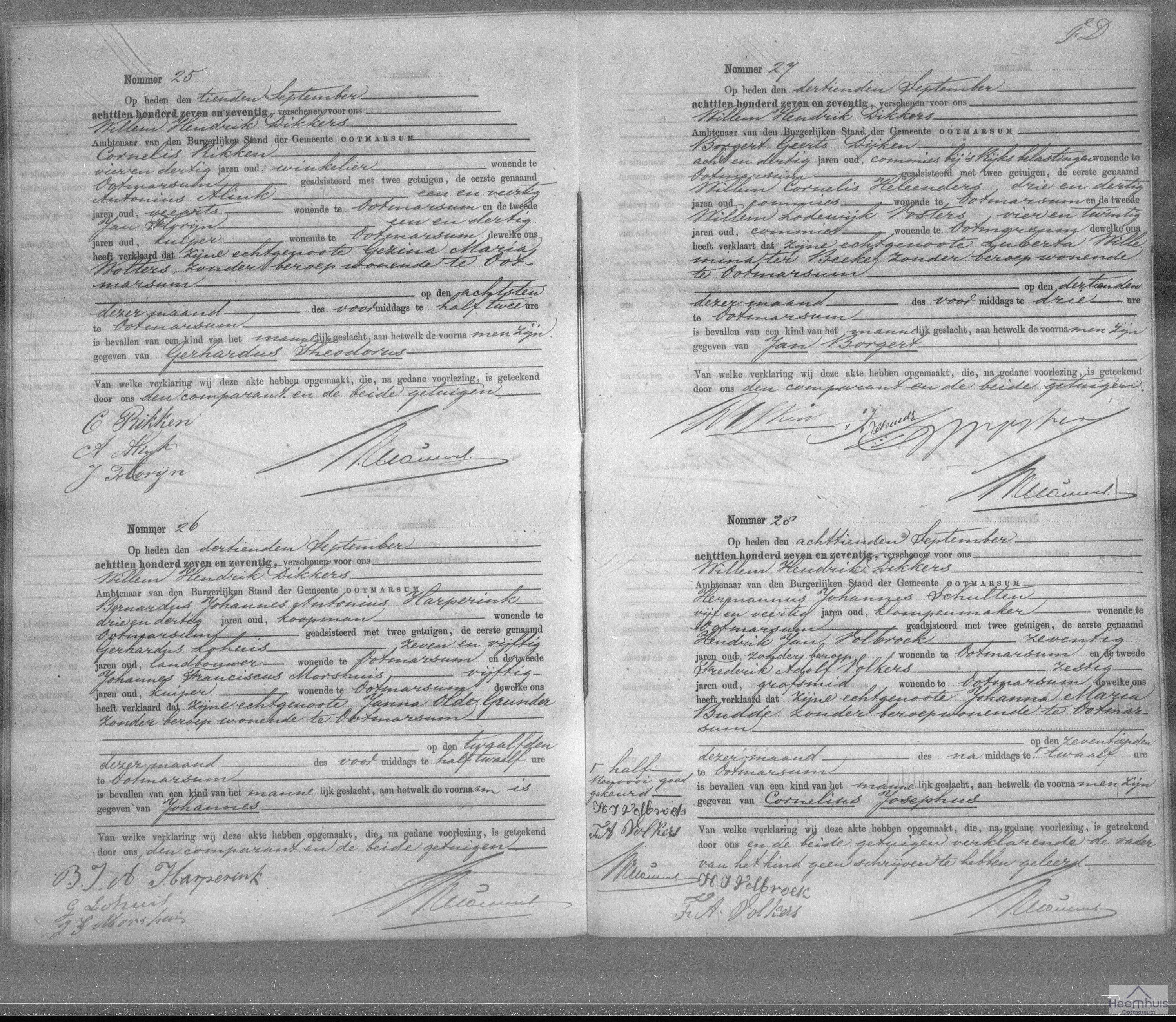 Geboorteakte van Gerhardus Theodorus Rikken