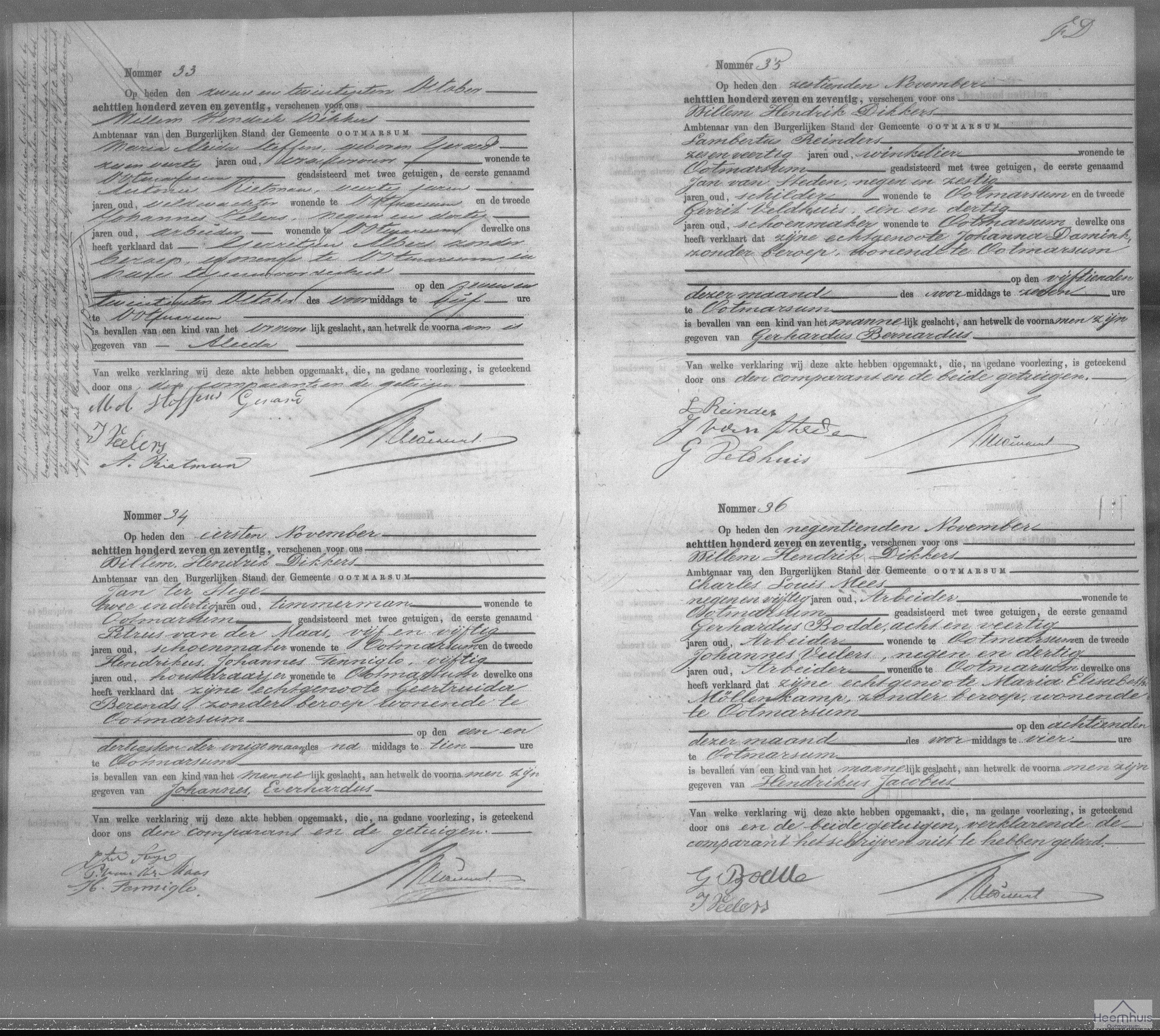 Geboorteakte van Johannes Everhardus ter Stege