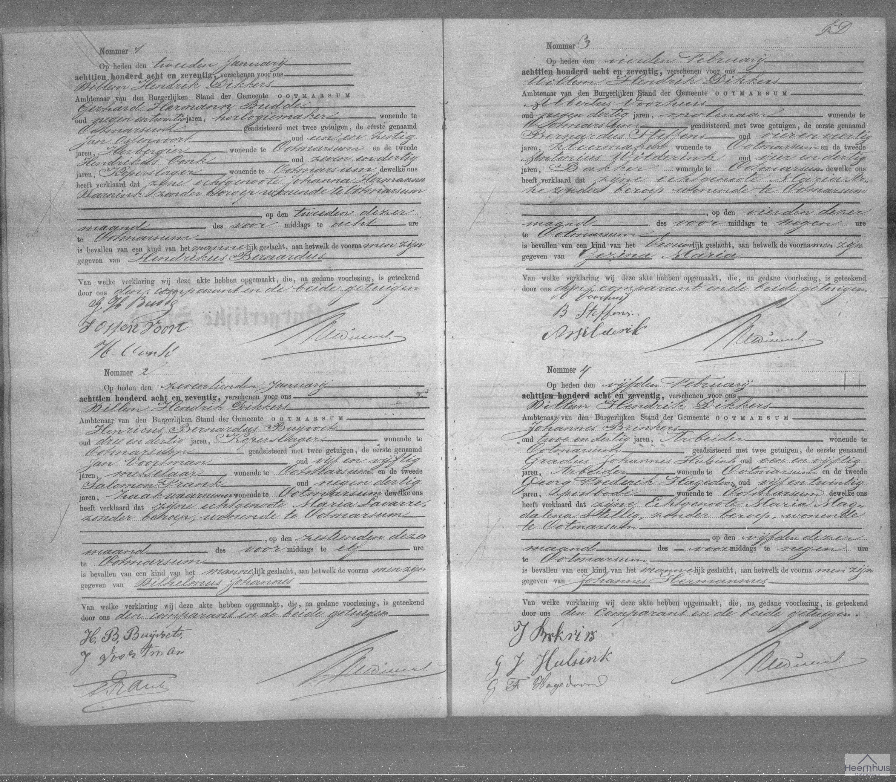 Geboorteakte van Johannes Hermannus Brinkers