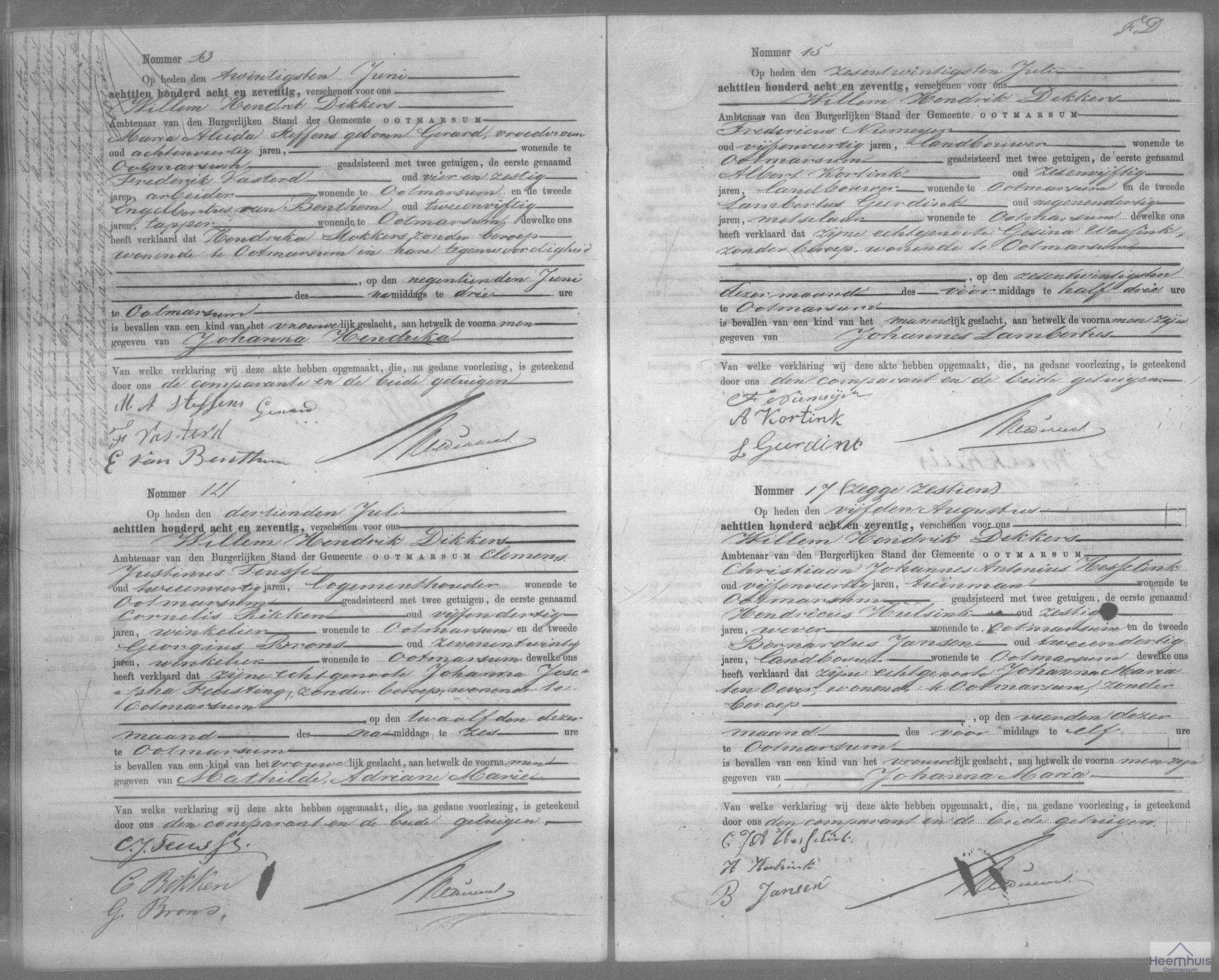 Geboorteakte van Mathilde Adriane Marie Teusse