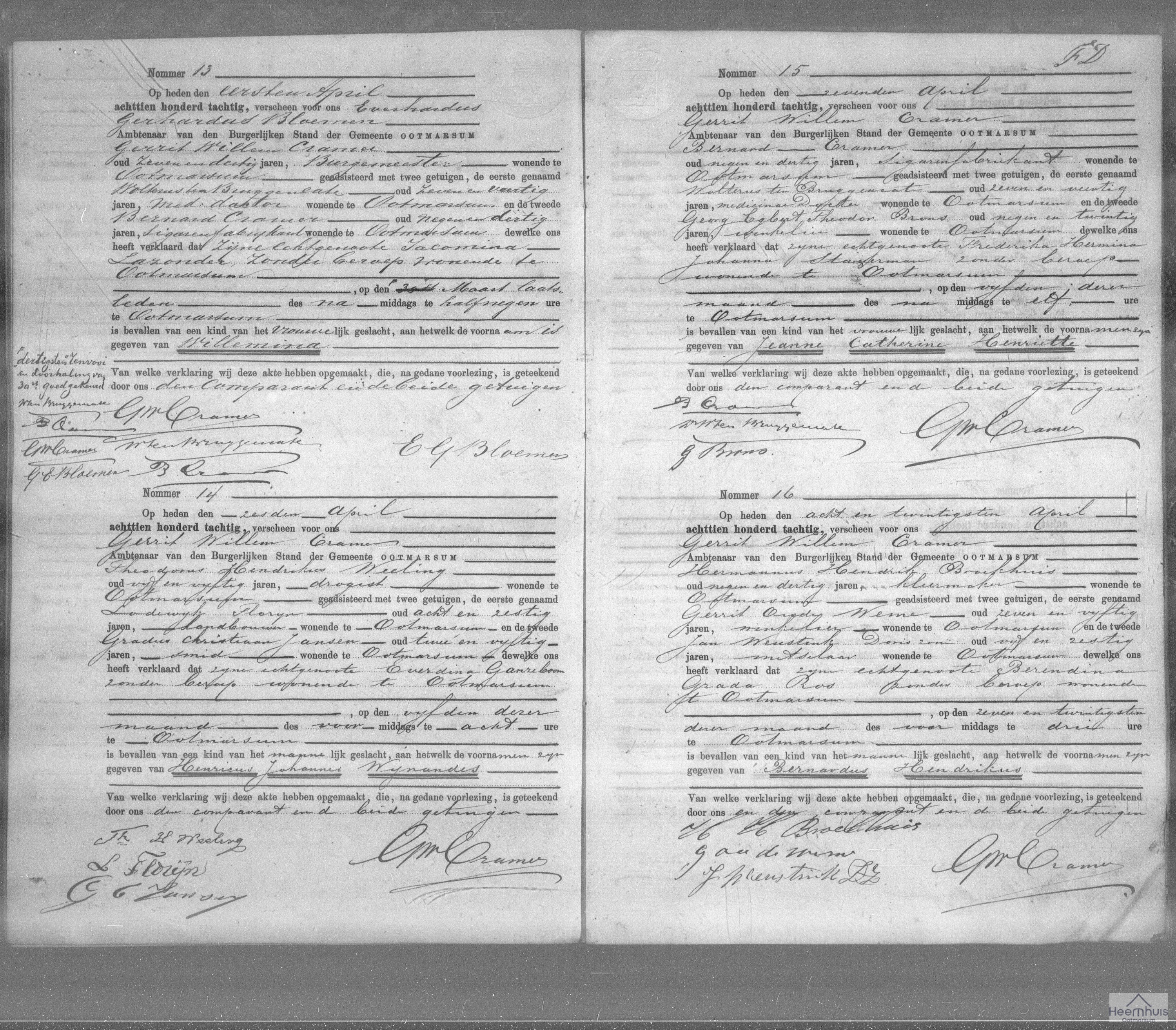 Geboorteakte van Henricus Johannes Wijnandus Weeling Geboorteakte van Henricus Johannes Wijnandus Weeling