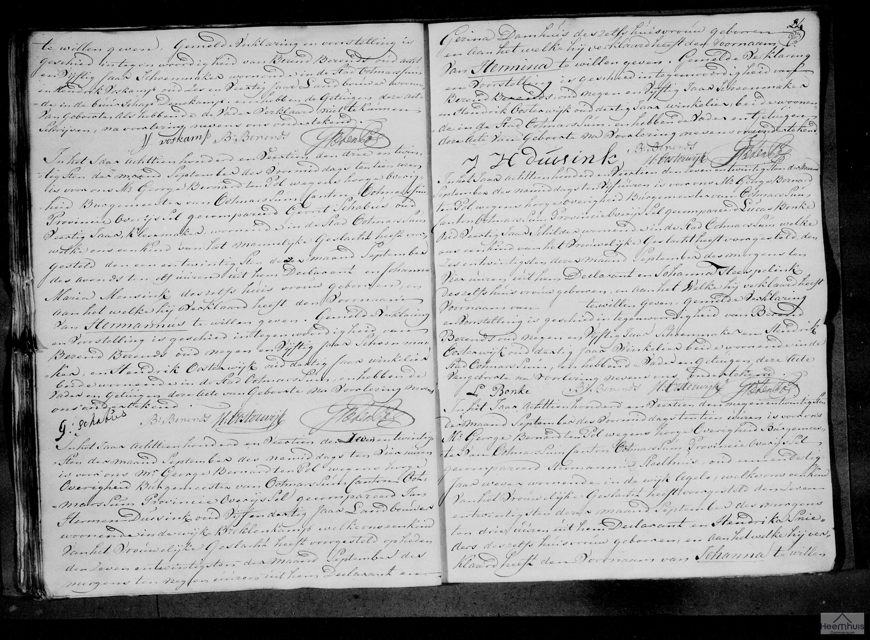 Geboorteakte van Hermina Duisink