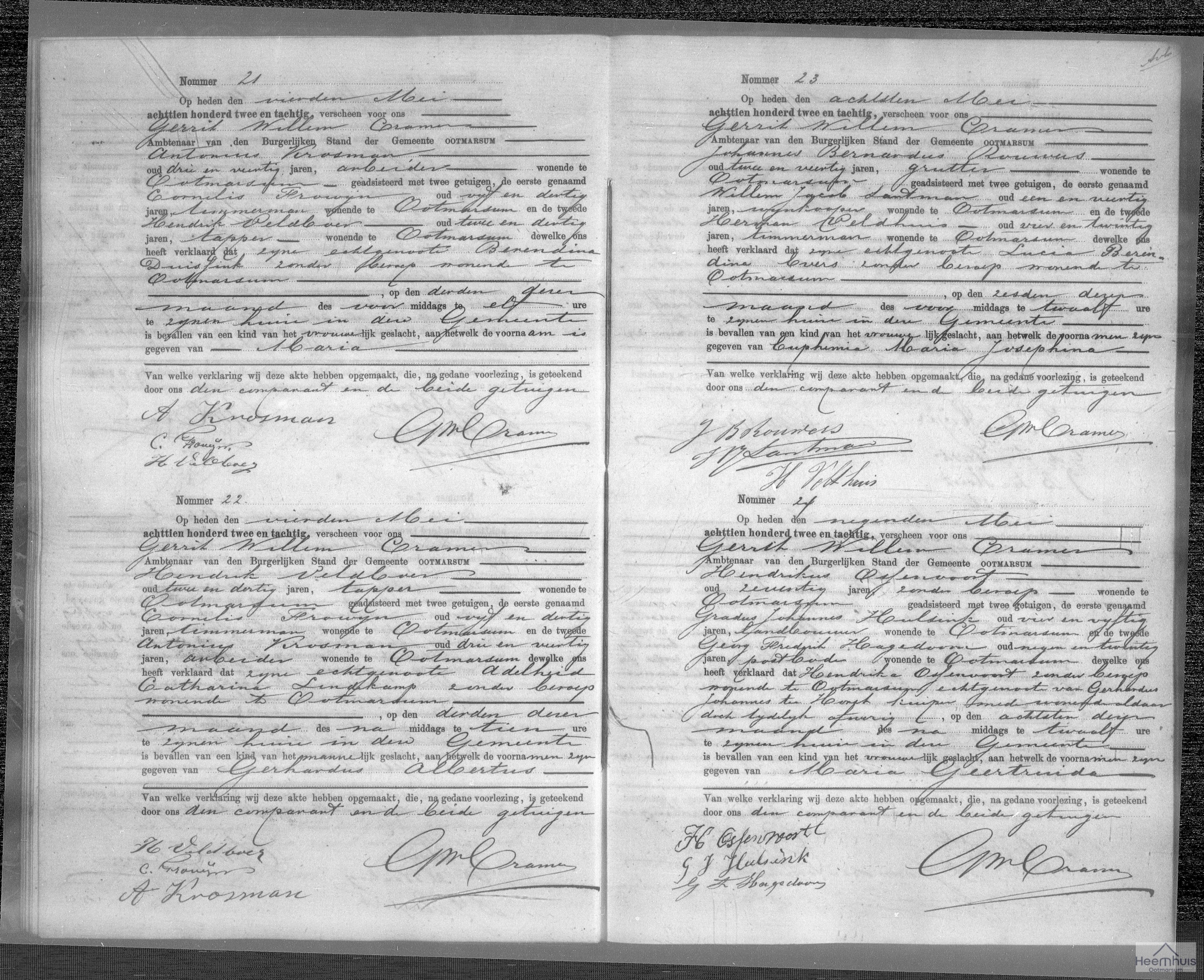 Geboorteakte van Maria Geertruida ter Horst Geboorteakte van Maria Geertruida ter Horst