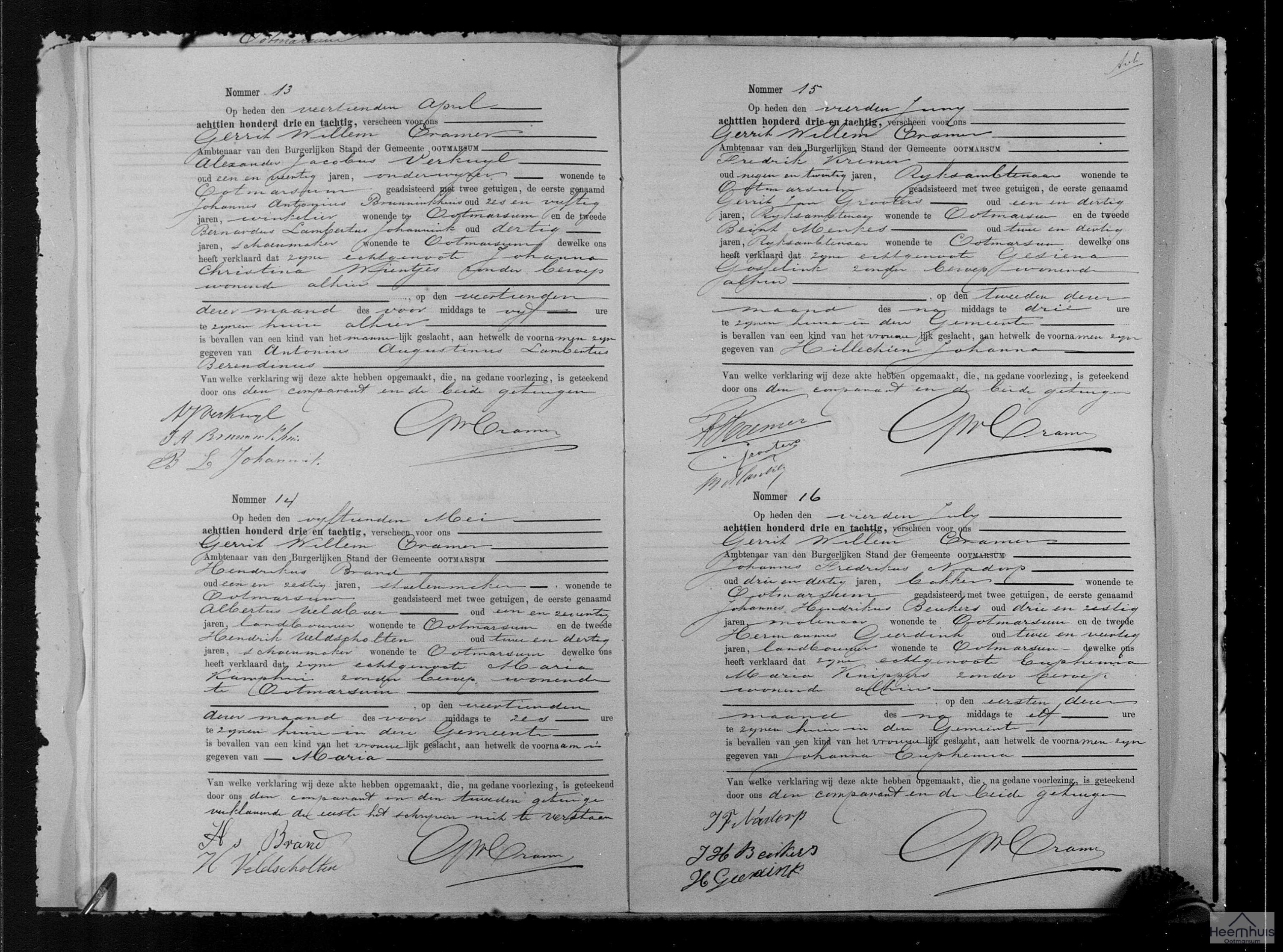 Geboorteakte van Maria Brand