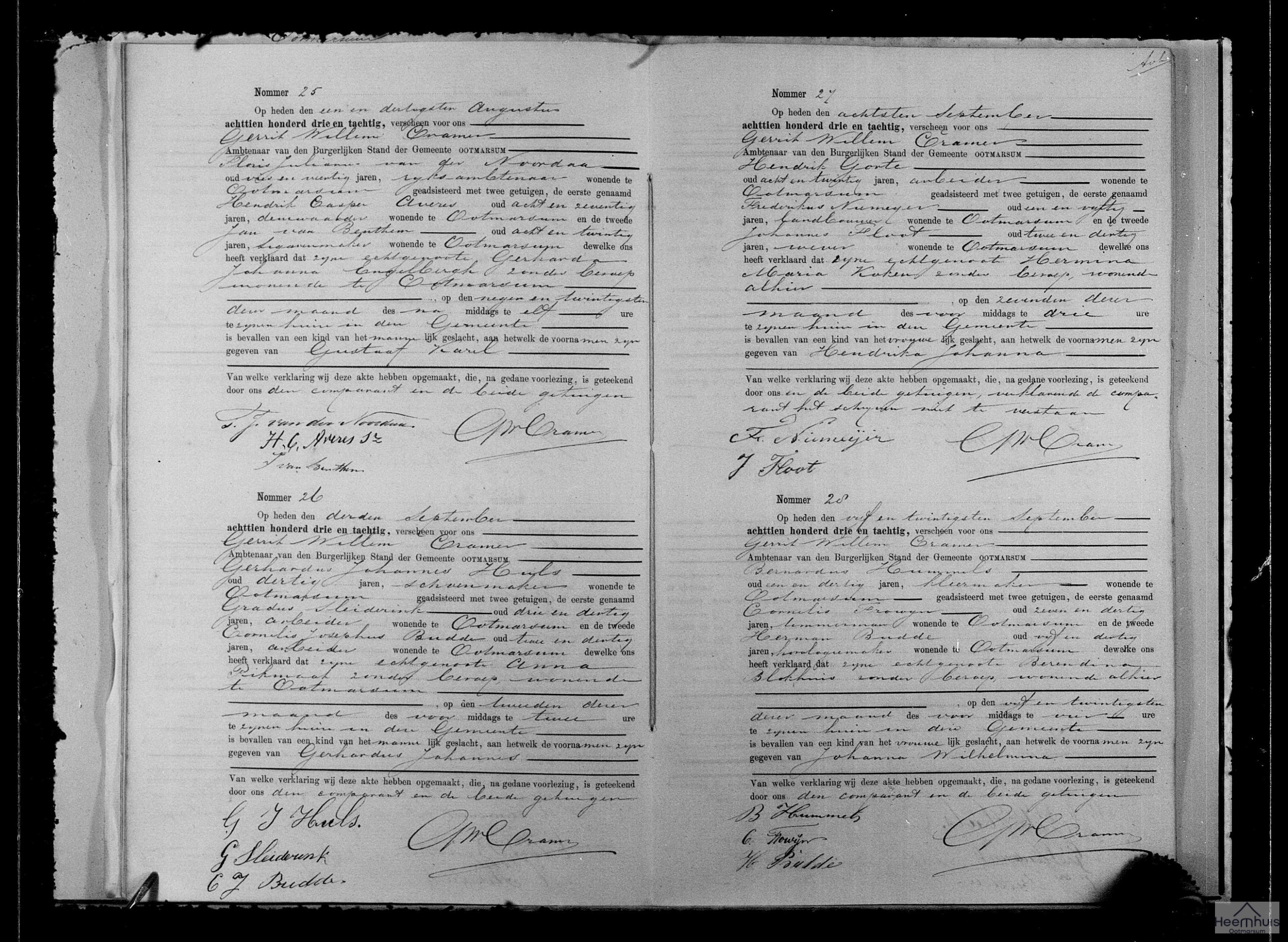 Geboorteakte van Gerhardus Johannes Huls Geboorteakte van Gerhardus Johannes Huls