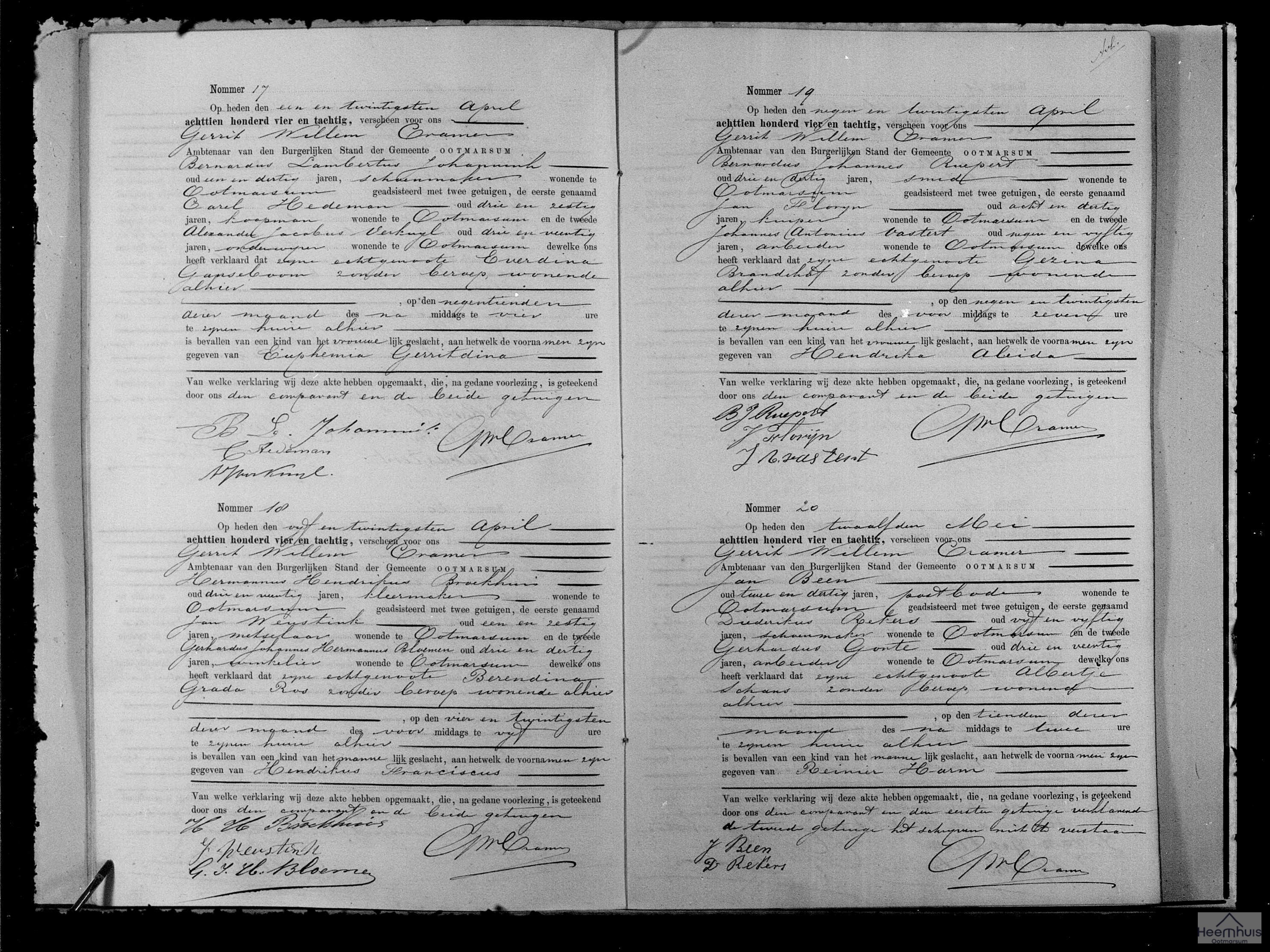 Geboorteakte van Hendrikus Franciscus Broekhuis Geboorteakte van Hendrikus Franciscus Broekhuis