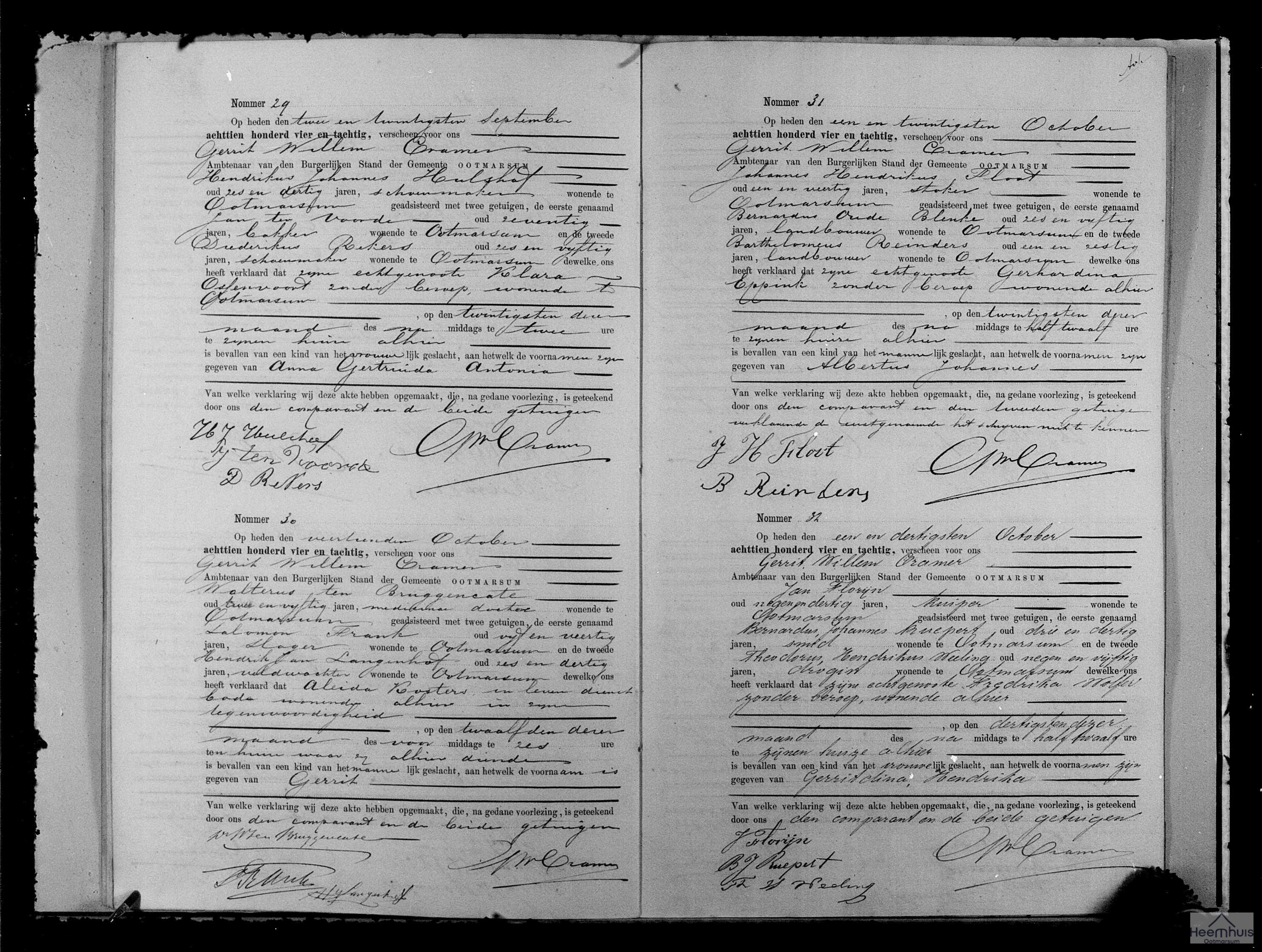 Geboorteakte van Albertus Johannes Floot