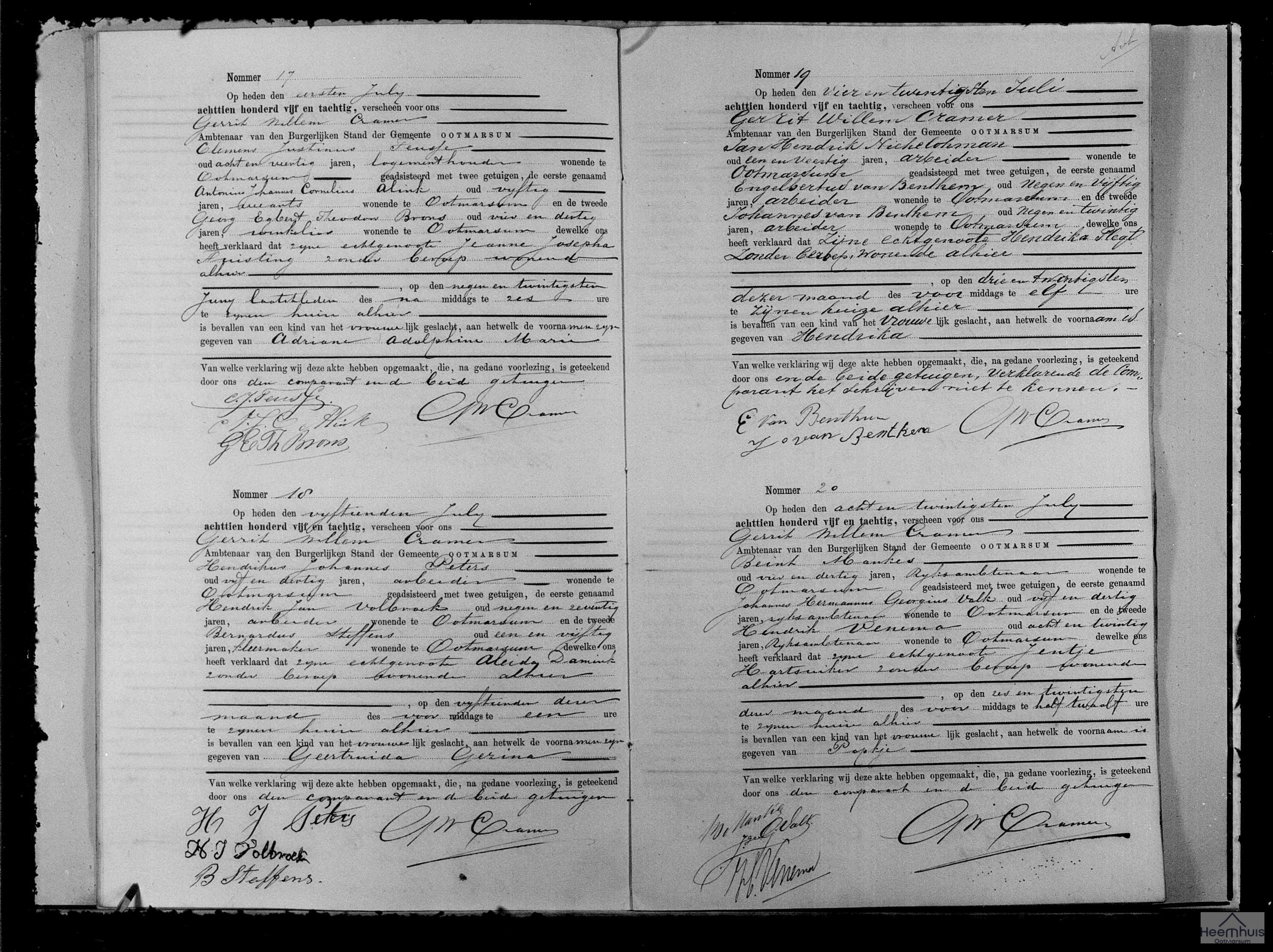 Geboorteakte van Hendrika Niehelohman