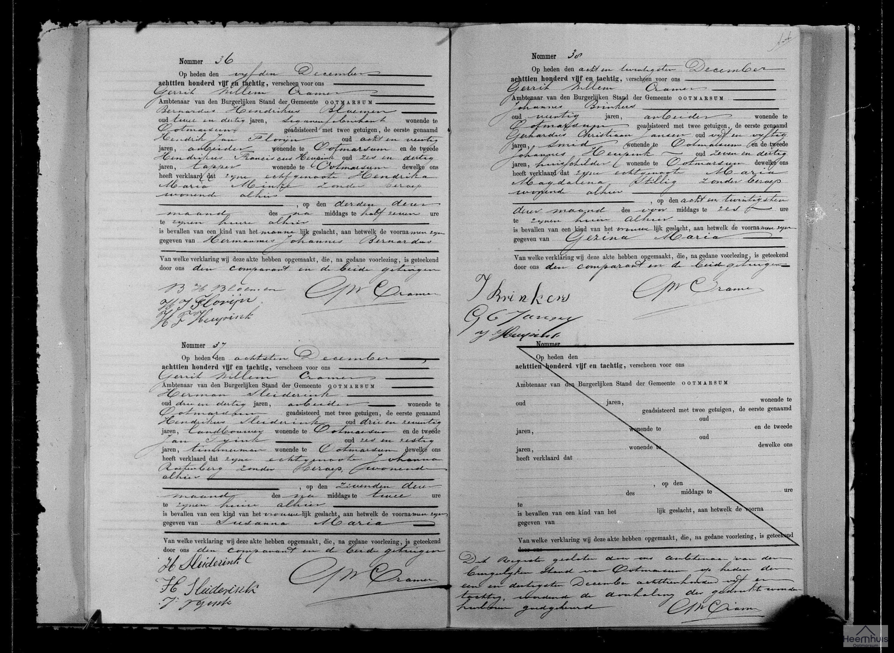 Geboorteakte van Susanna Maria Sleiderink