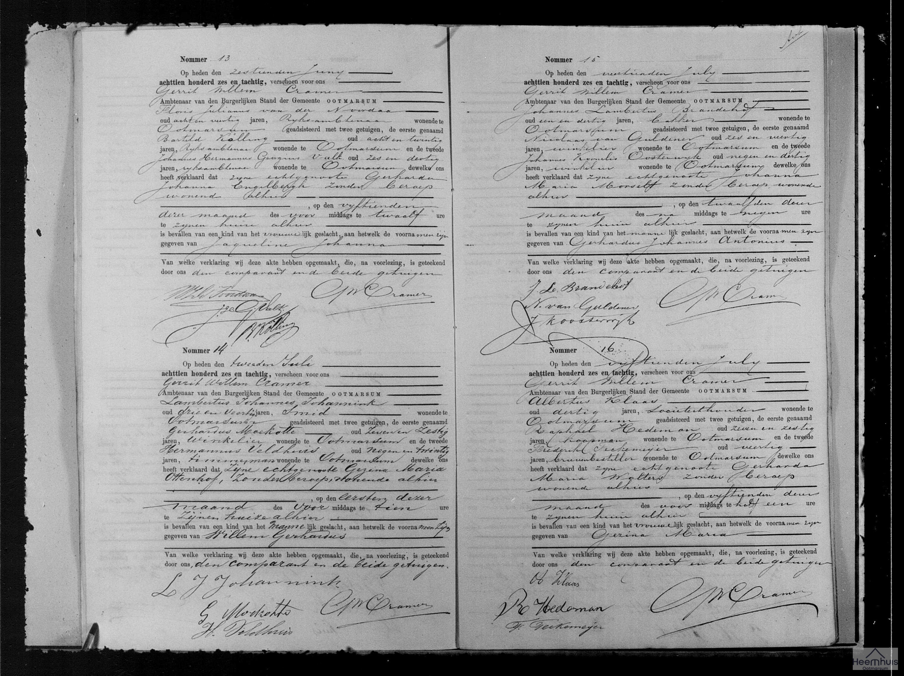 Geboorteakte van Willem Gerhardus Johannink Geboorteakte van Willem Gerhardus Johannink