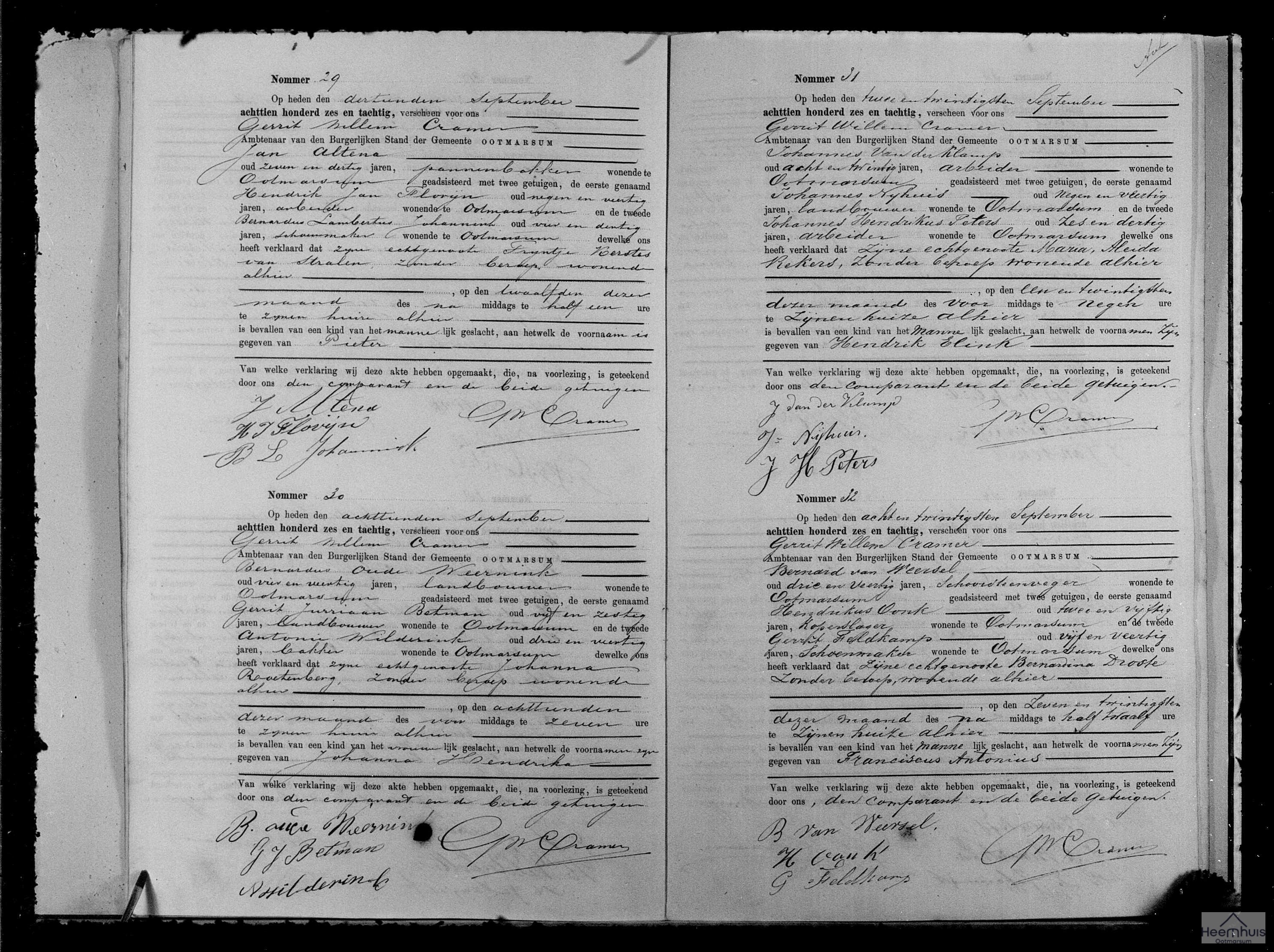 Geboorteakte van Johanna Hendrika Oude Weernink