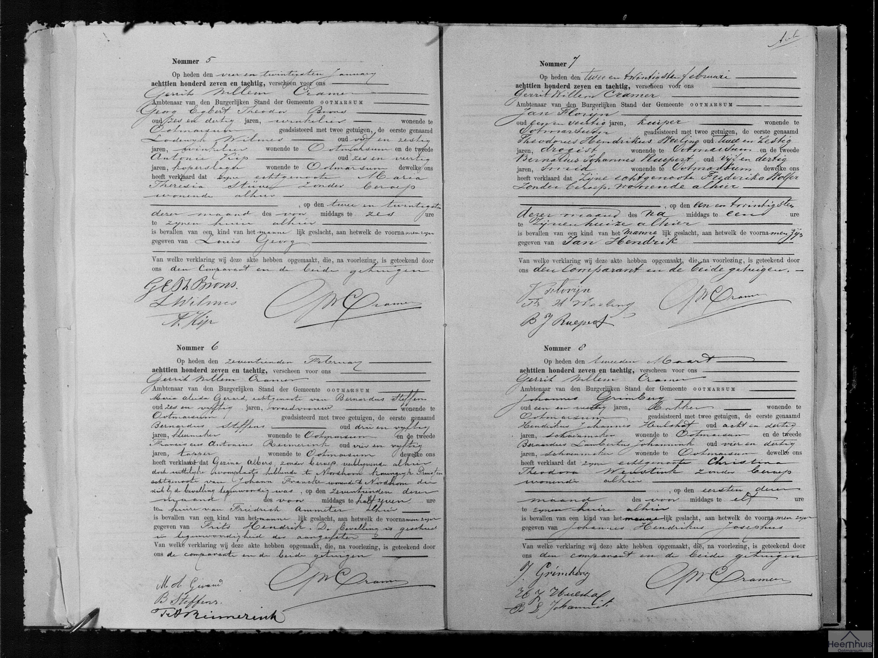 Geboorteakte van Johannes Hendrikus Josephus Grimberg