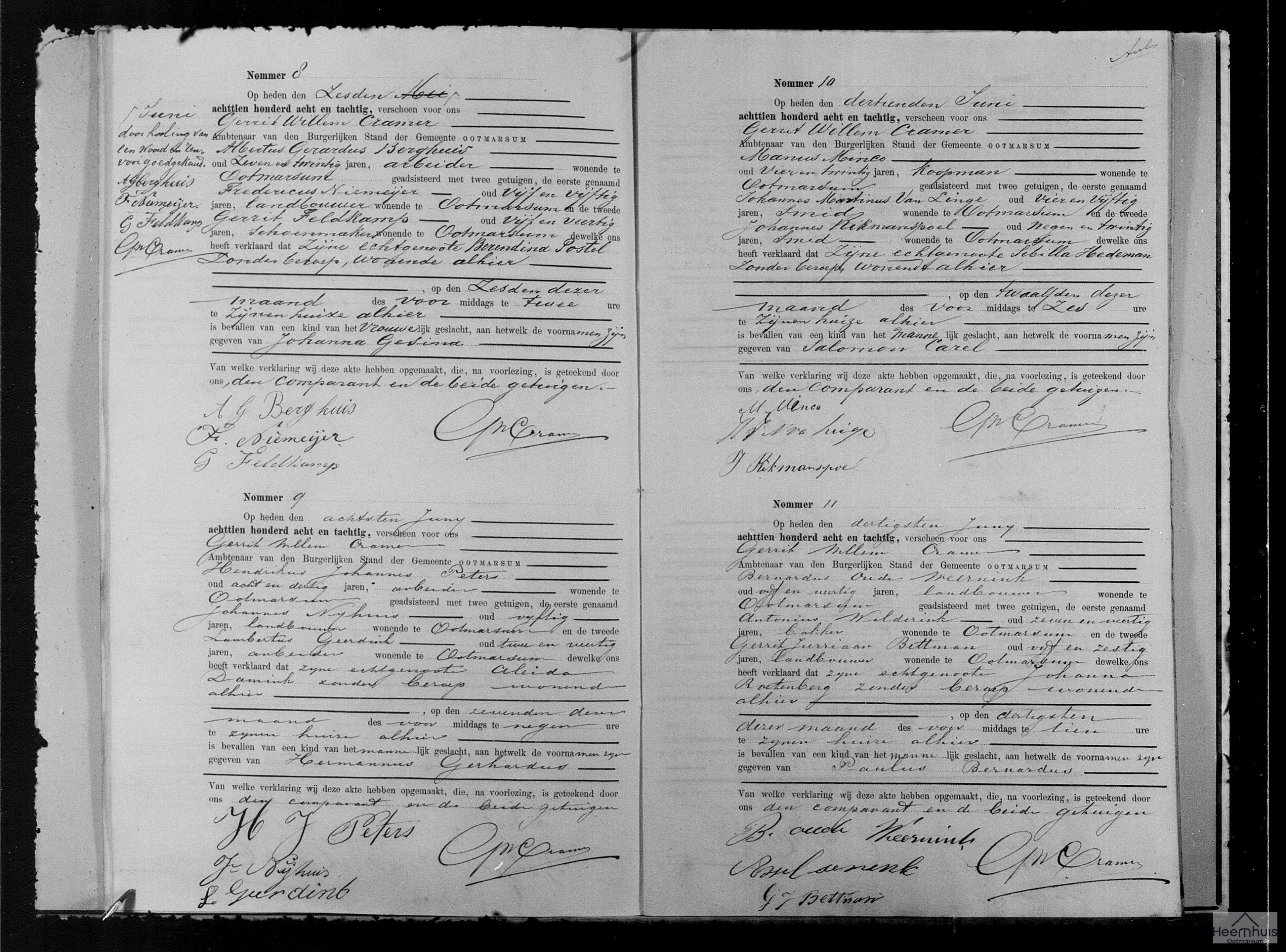 Geboorteakte van Paulus Bernardus Oude Weernink