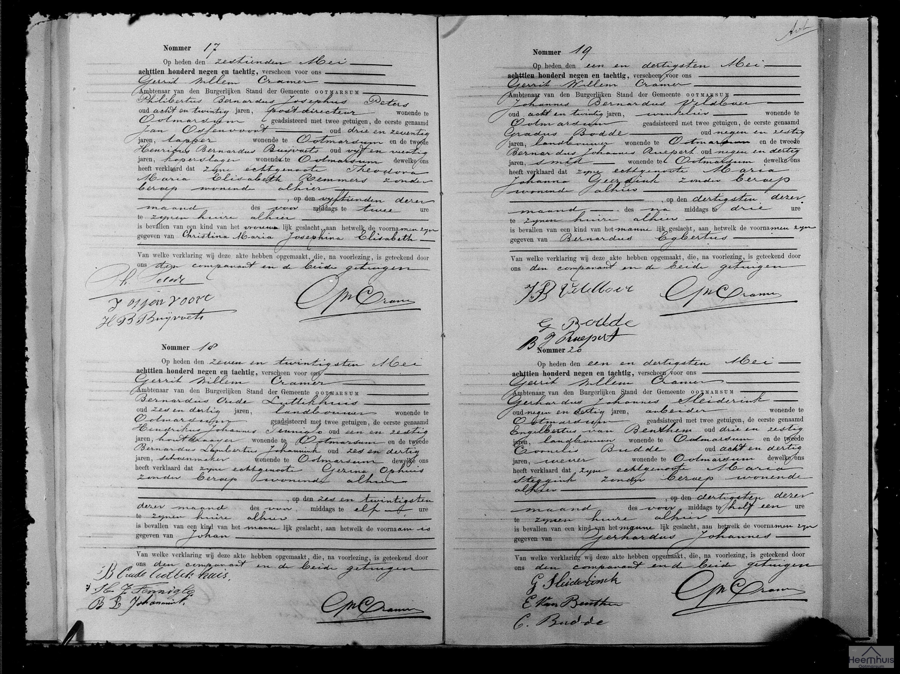 Geboorteakte van Bernardus Egbertus Veldboer Geboorteakte van Bernardus Egbertus Veldboer