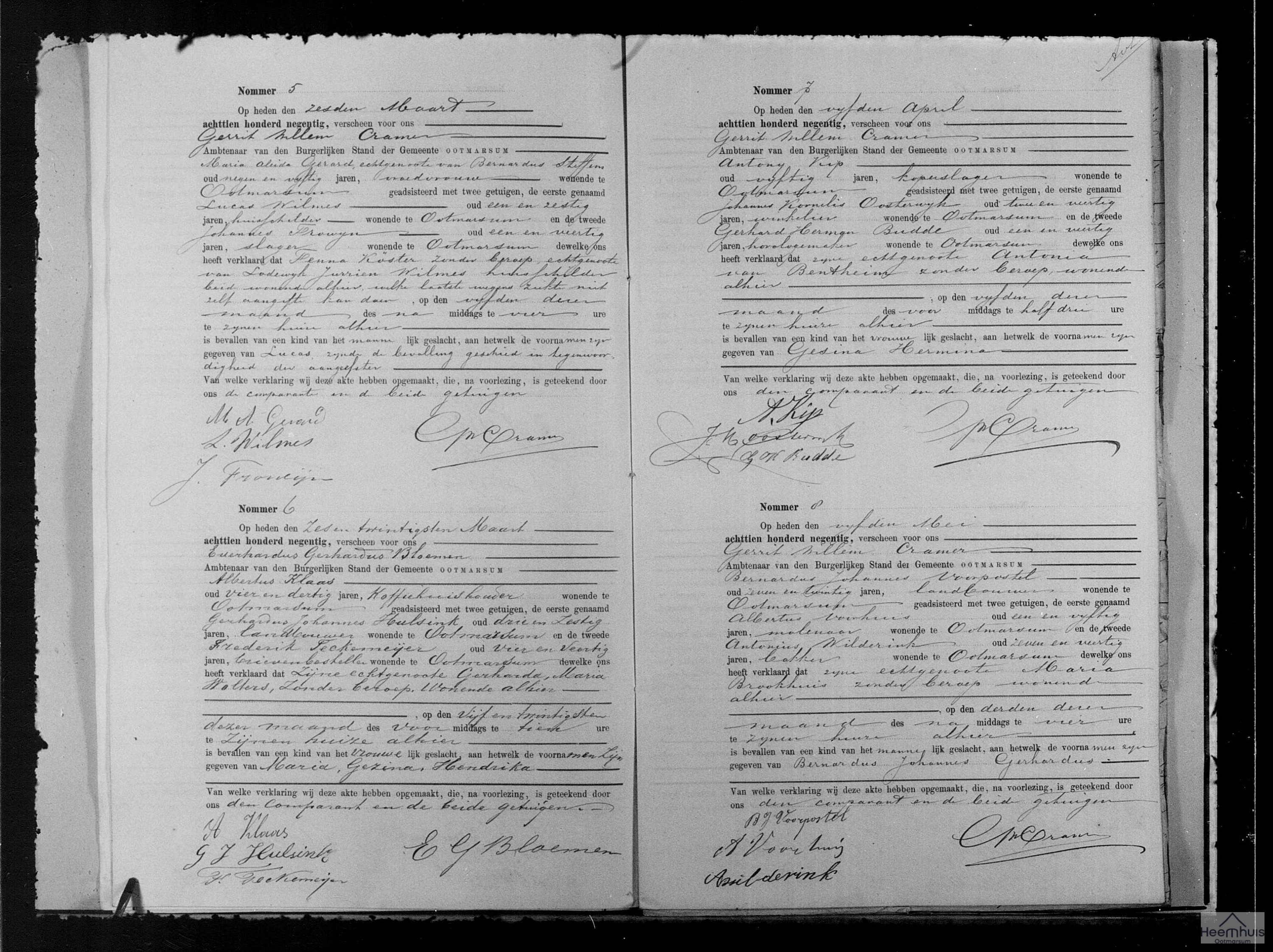 Geboorteakte van Bernardus Johannes Gerhardus Voorpostel