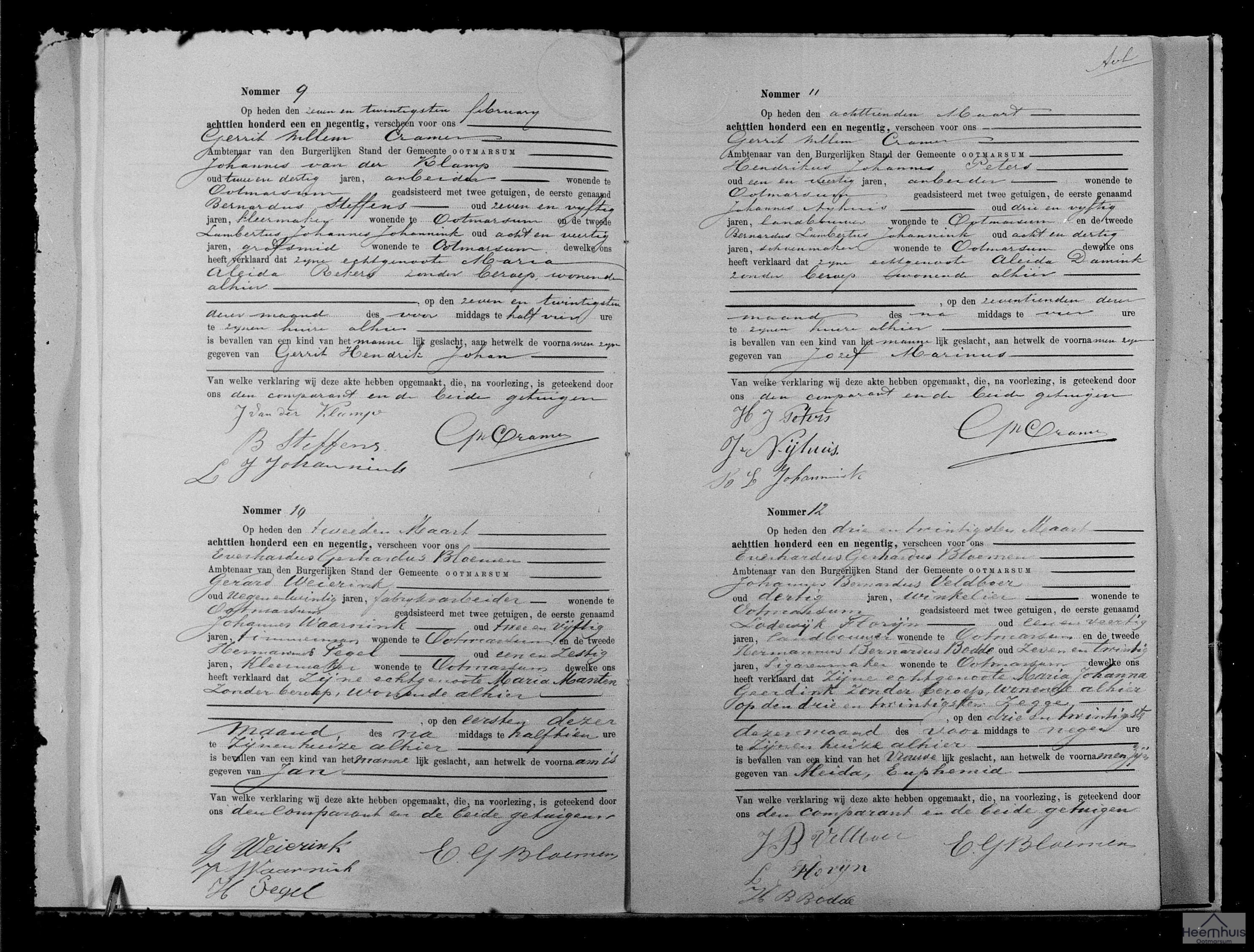 Geboorteakte van Jan Weierink Geboorteakte van Jan Weierink