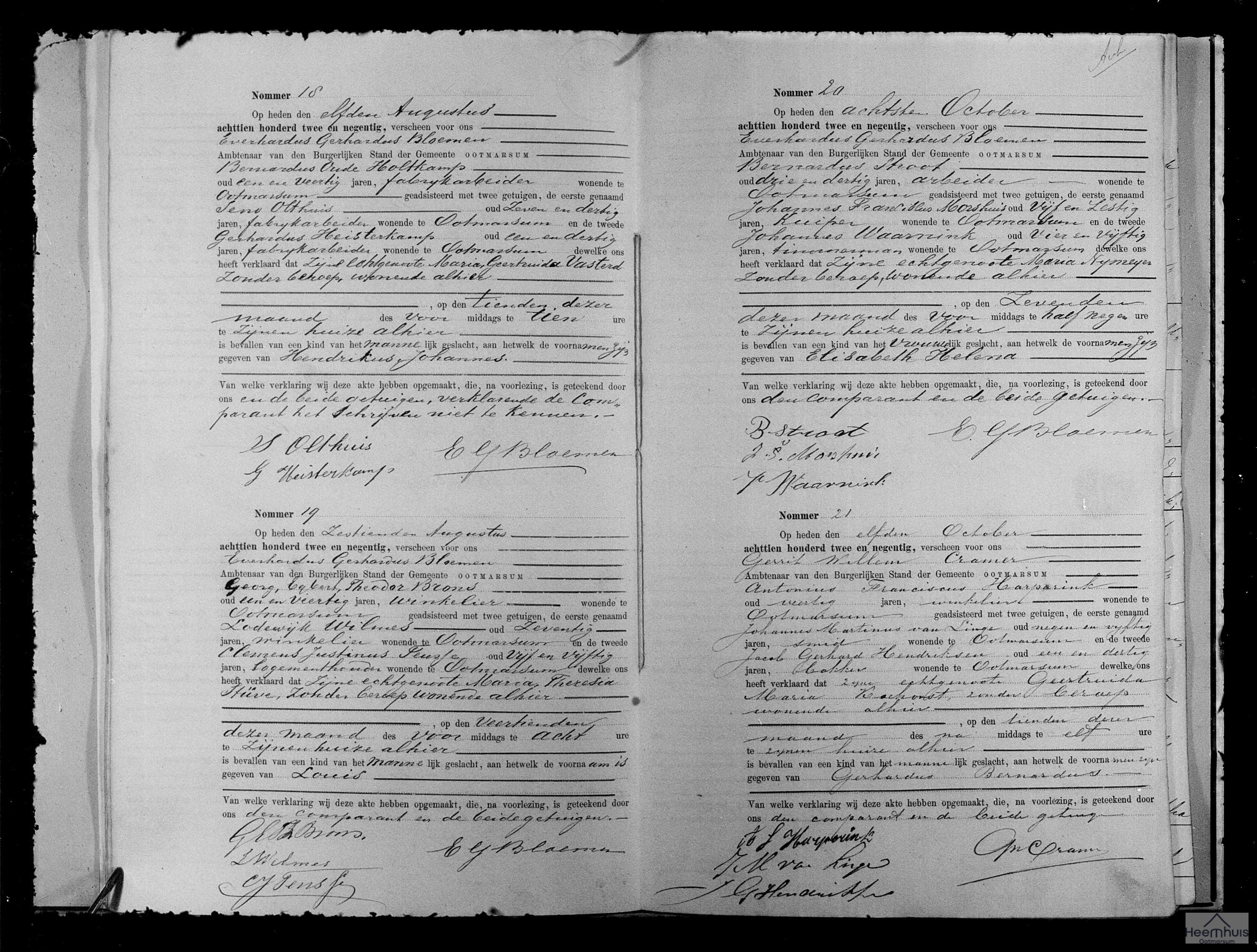 Geboorteakte van Louis Brons