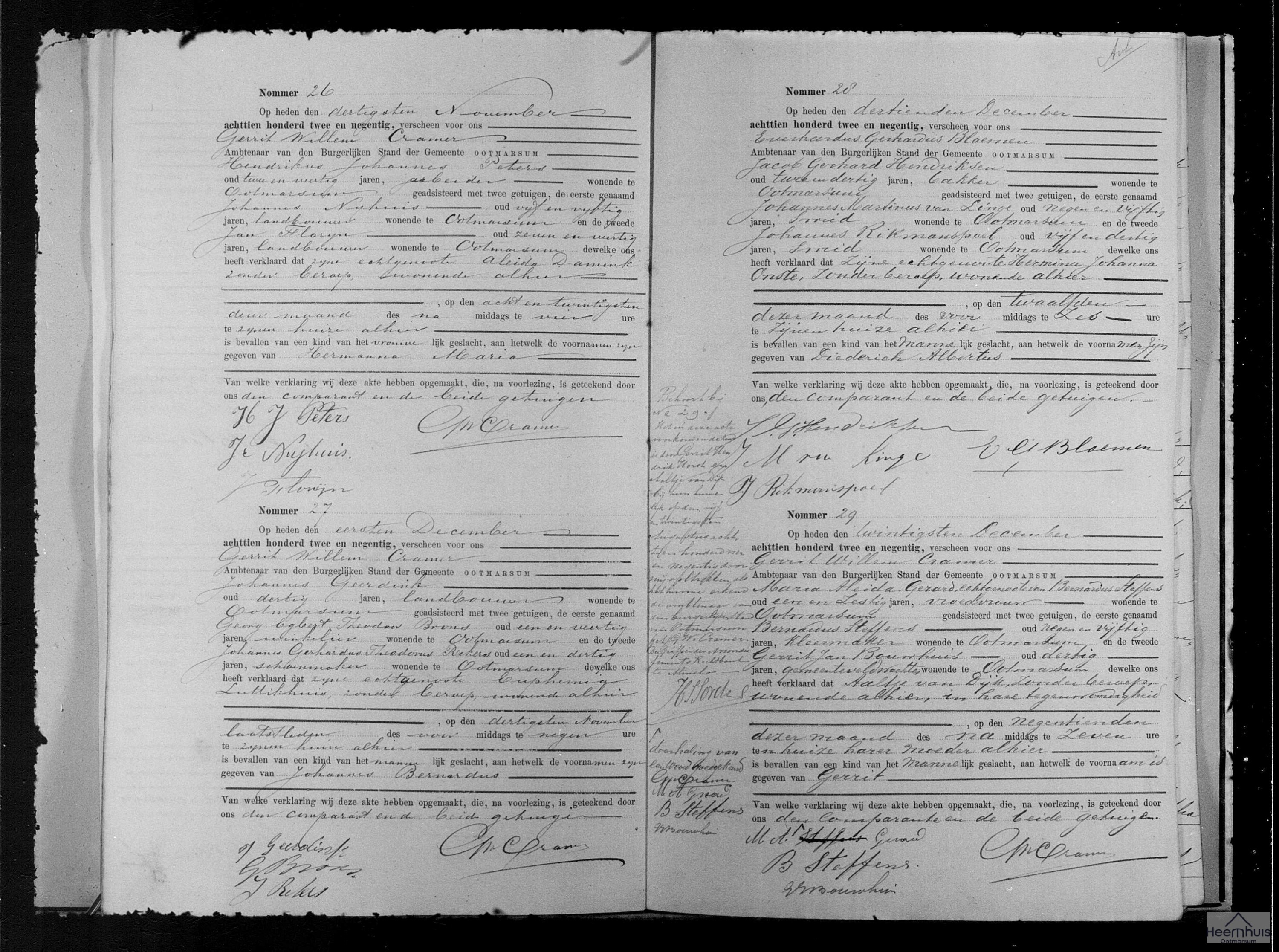 Geboorteakte van Johannes Bernardus Geerdink